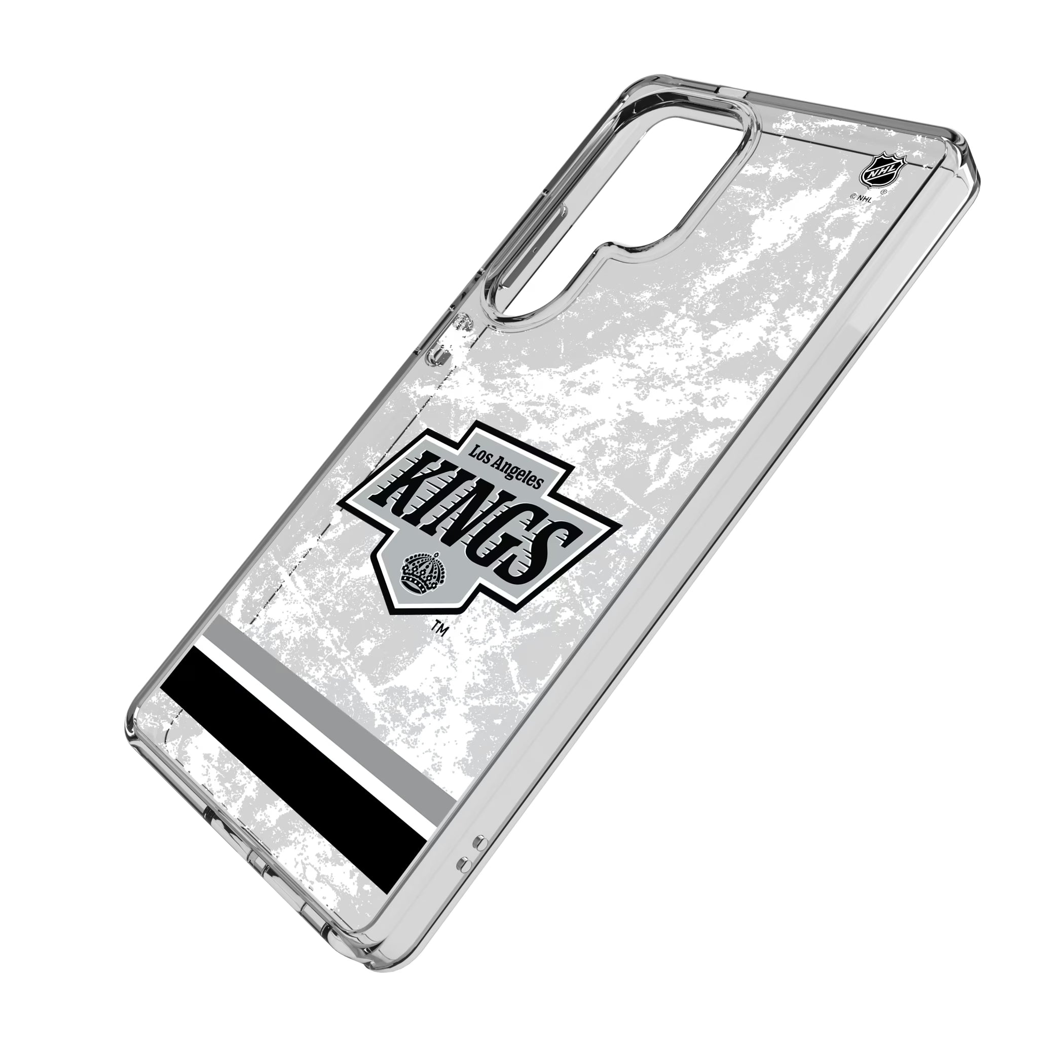 LA Kings Ice Stripe Galaxy Clear Phone Case for Samsung Galaxy - Isometric View