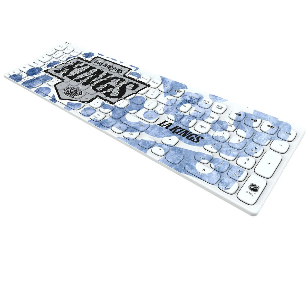 LA Kings Ice Tilt KKB605 Curved Wireless Keyboard - Isometric View
