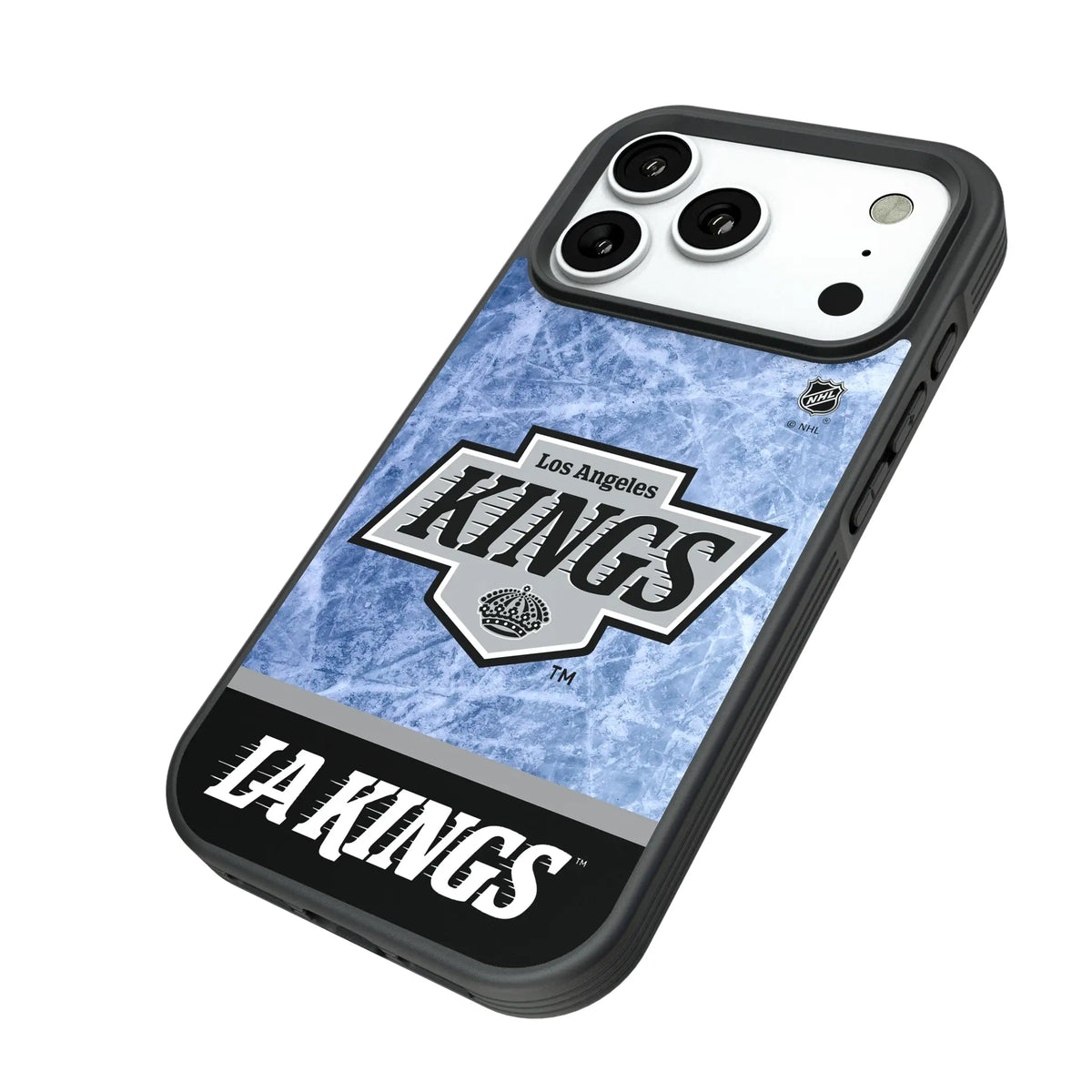 LA Kings Ice Wordmark iPhone Bump Phone Case for Apple iPhone - Isometric View#Device_iPhone 18 Pro