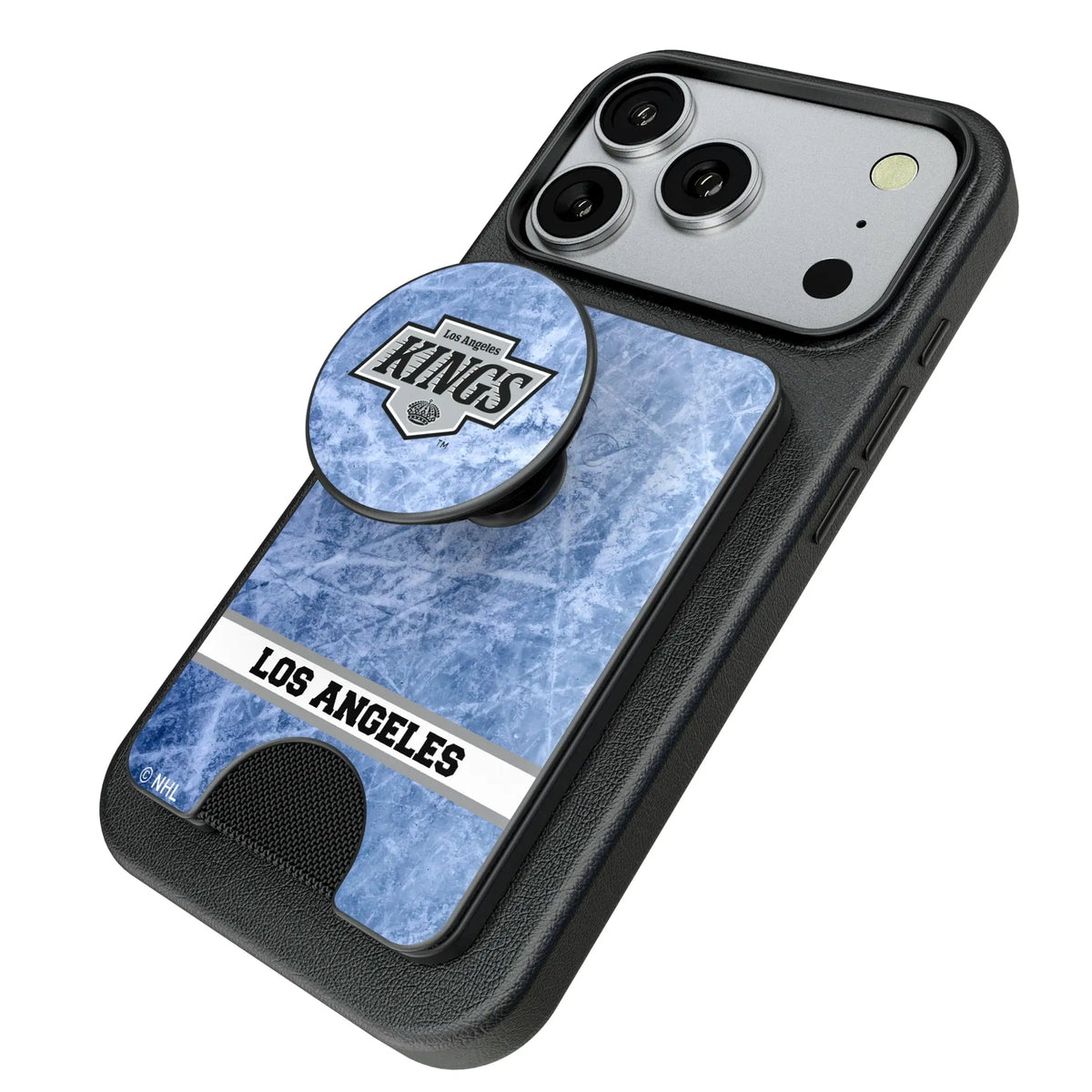 LA Kings Ice Wordmark Popsockets Wallet Magnetic - Isometric View