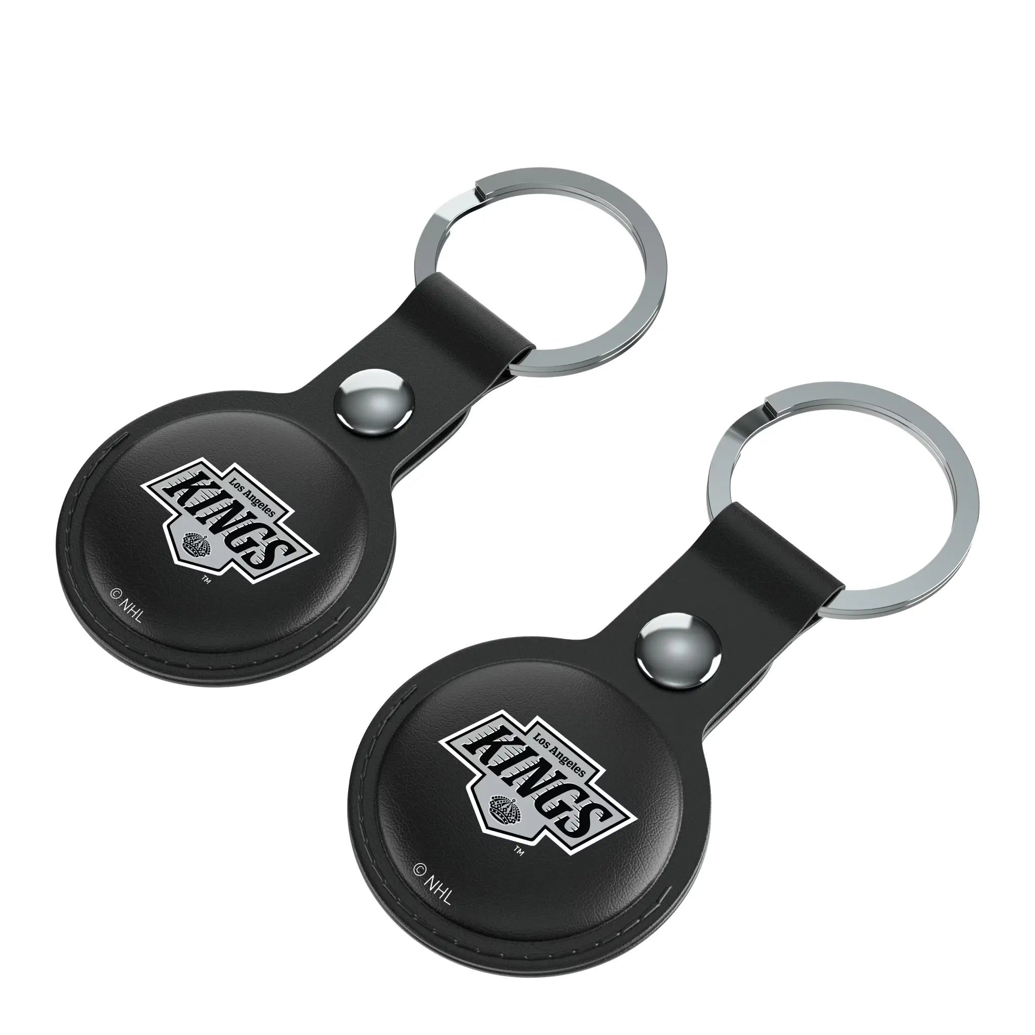 LA Kings Insignia AirTag Black Airtag Holder 2-Pack - Isometric View