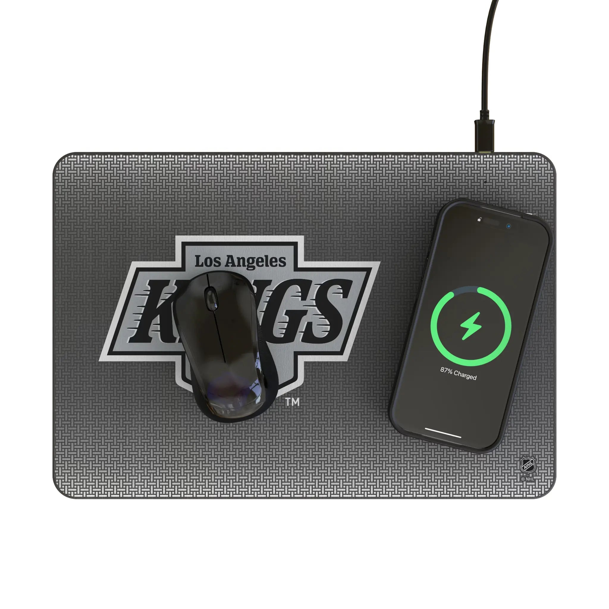 LA Kings Linen 15-Watt Wireless Charger and Mouse Pad - Lifestyle