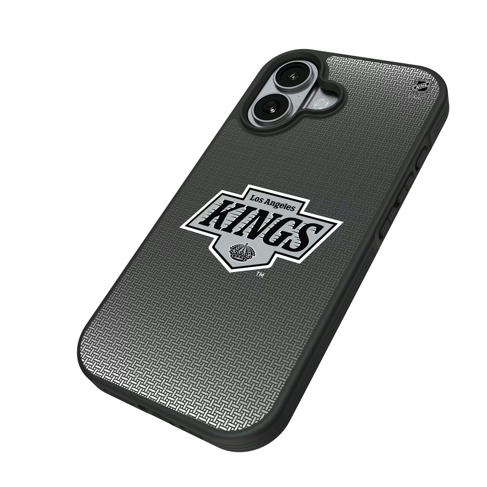LA Kings Linen iPhone Bump Phone Case for Apple iPhone - Isometric View#Device_iPhone 17