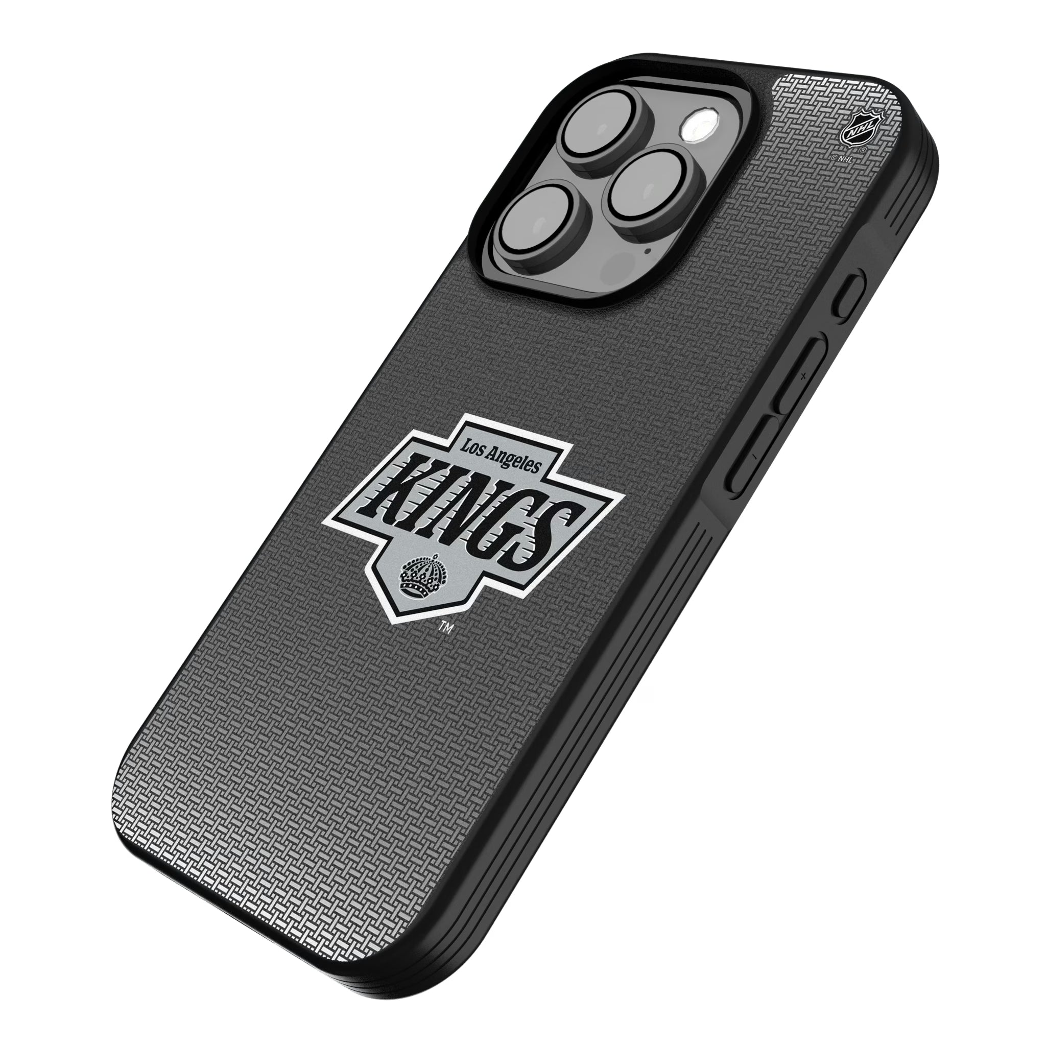 LA Kings Linen iPhone Bump Phone Case for Apple iPhone - Isometric View