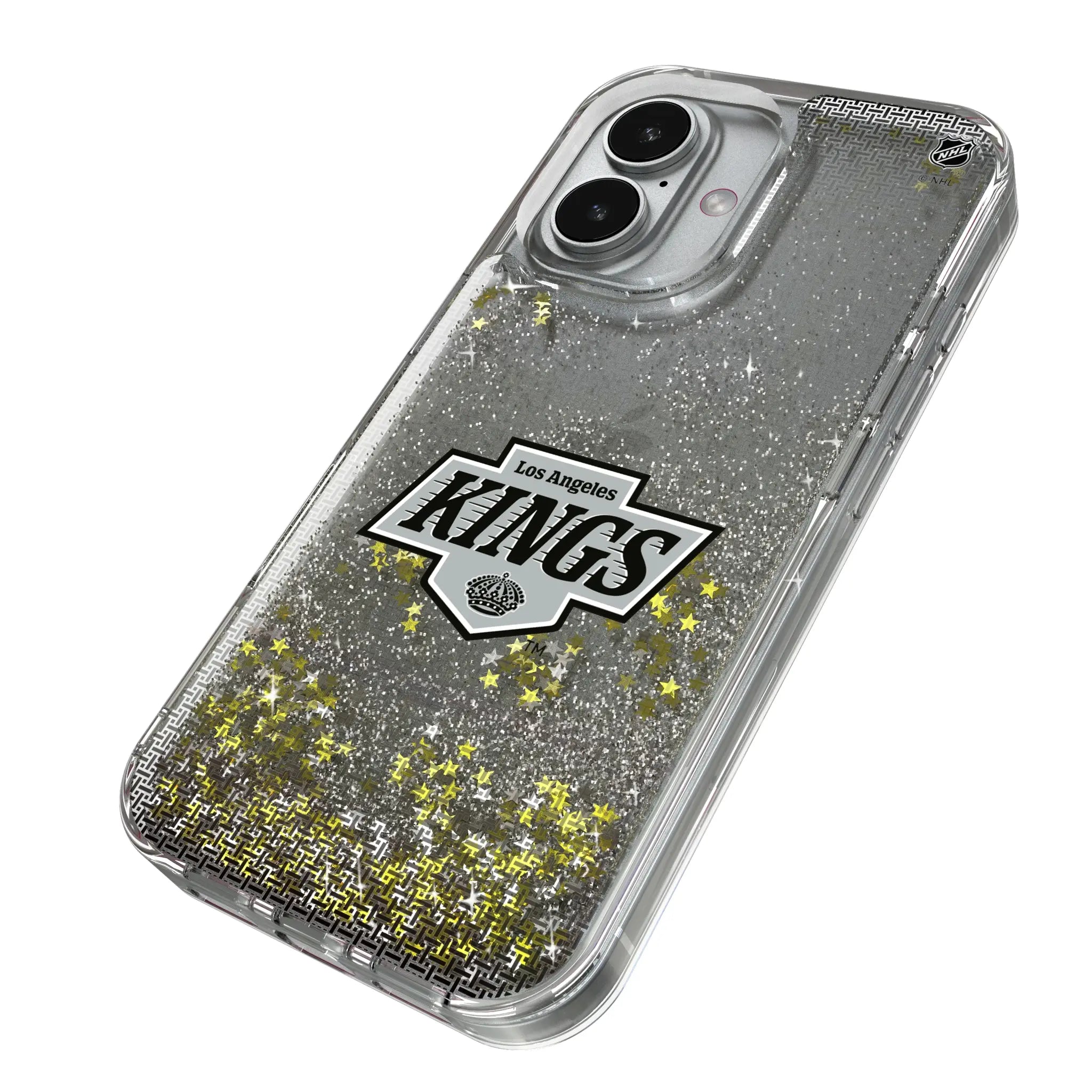 LA Kings Linen iPhone Glitter Phone Case for Apple iPhone - Isometric View