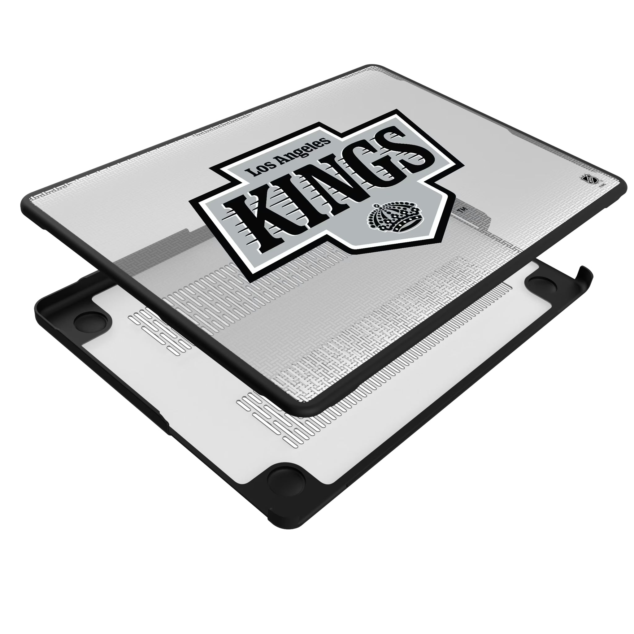 LA Kings Linen MacBook Laptop Case for Apple MacBook - Isometric View#Device_MacBook Pro (14-inch, 2021) / MacBook Pro (14-inch, 2023) / MacBook Pro (14-inch, 2024)