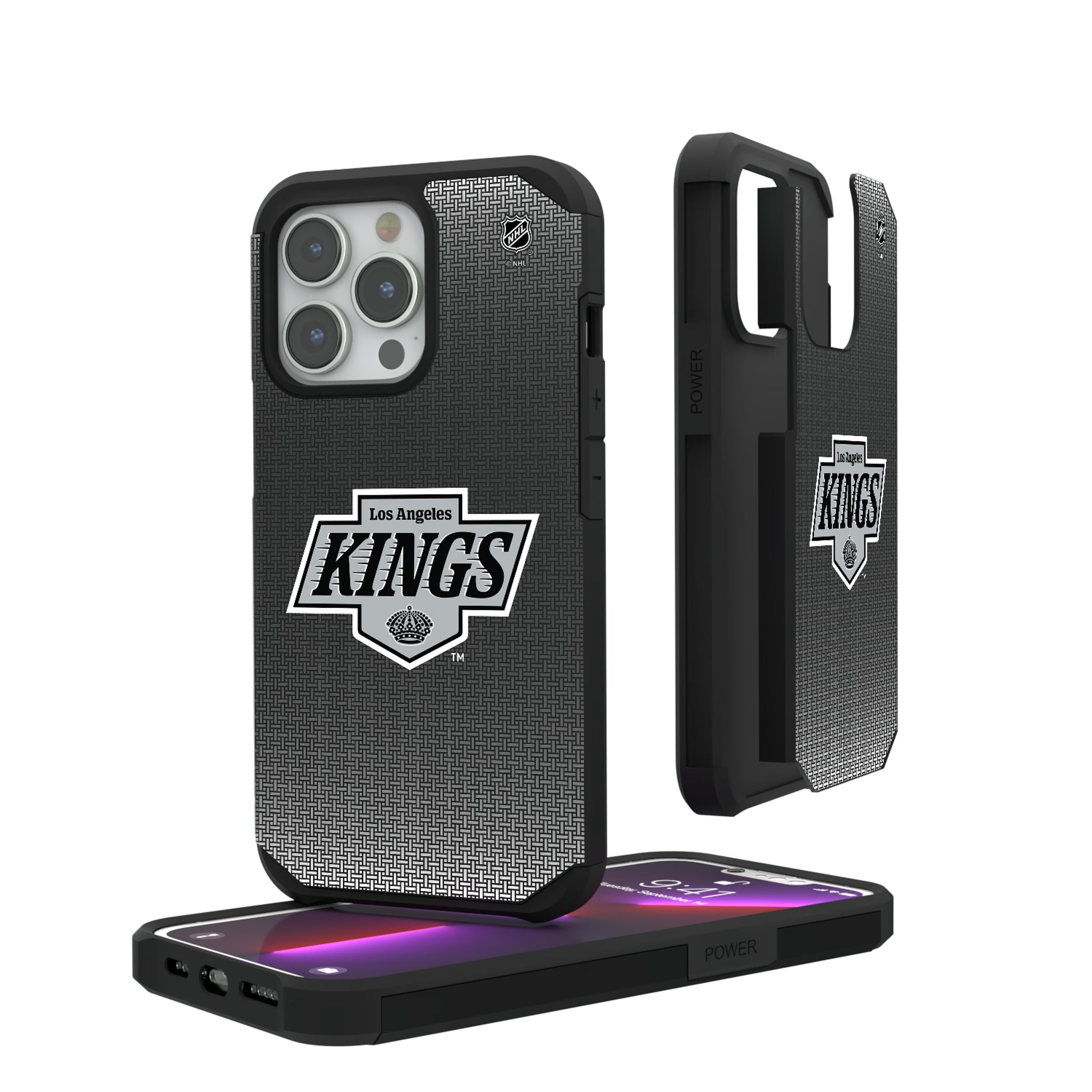 LA Kings Linen iPhone Rugged Phone Case for Apple iPhone#Device_iPhone 13 Pro