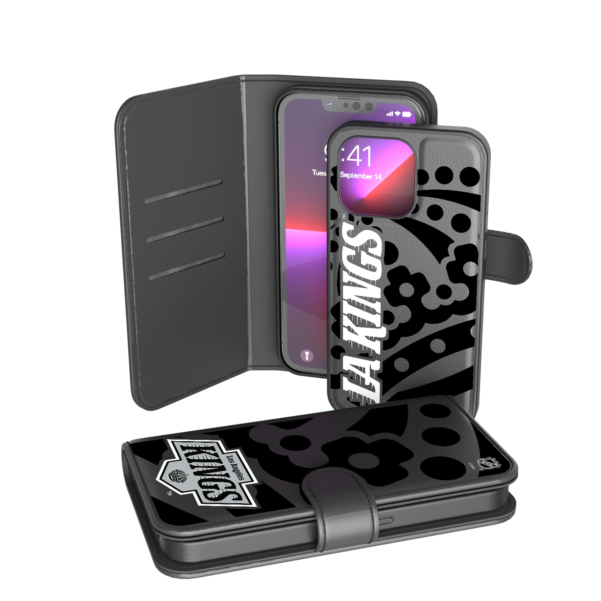 LA Kings Monocolor Tilt iPhone Wallet Phone Case for Apple iPhone