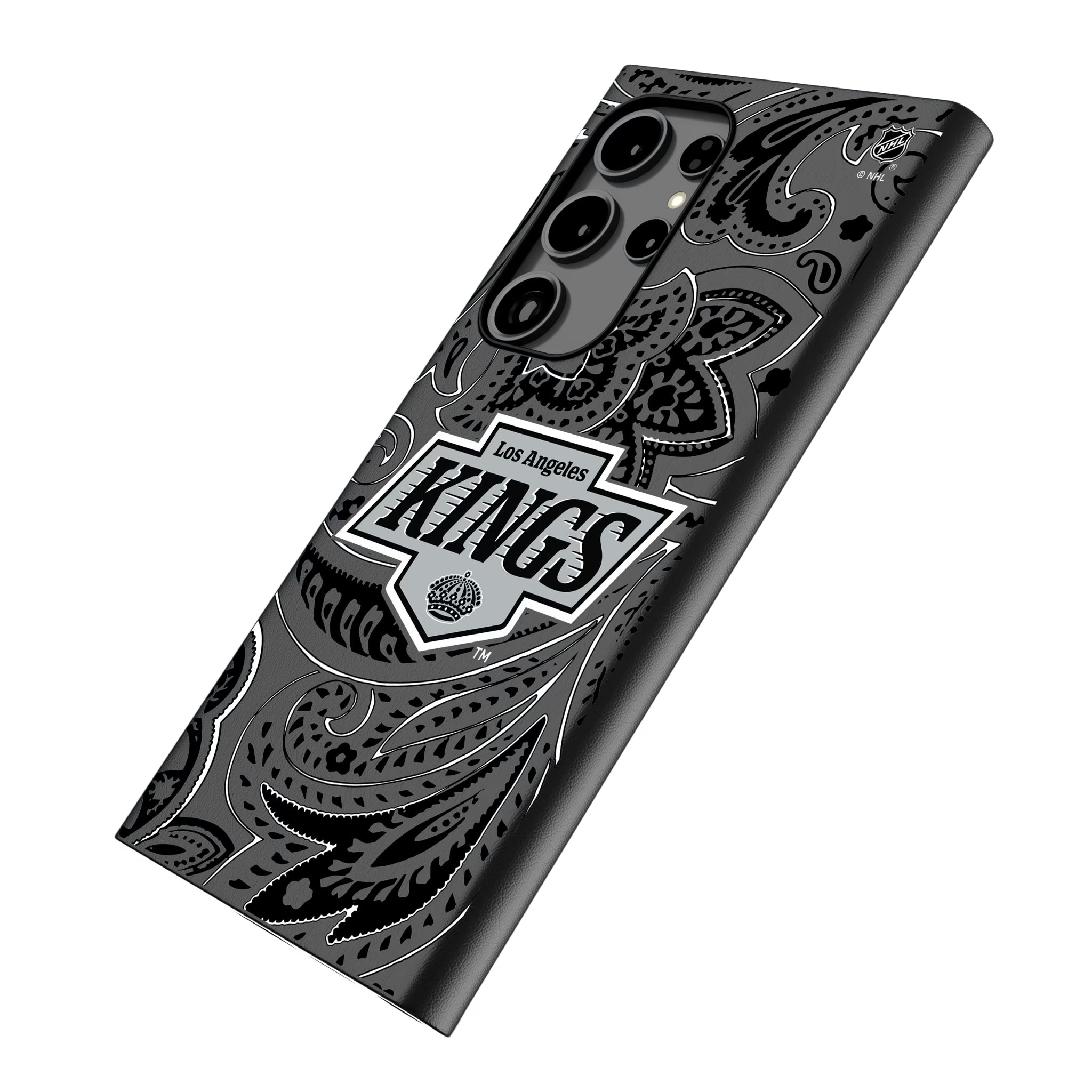 LA Kings Paisley Galaxy MagSafe Compatible Phone Case for Samsung Galaxy - Isometric View