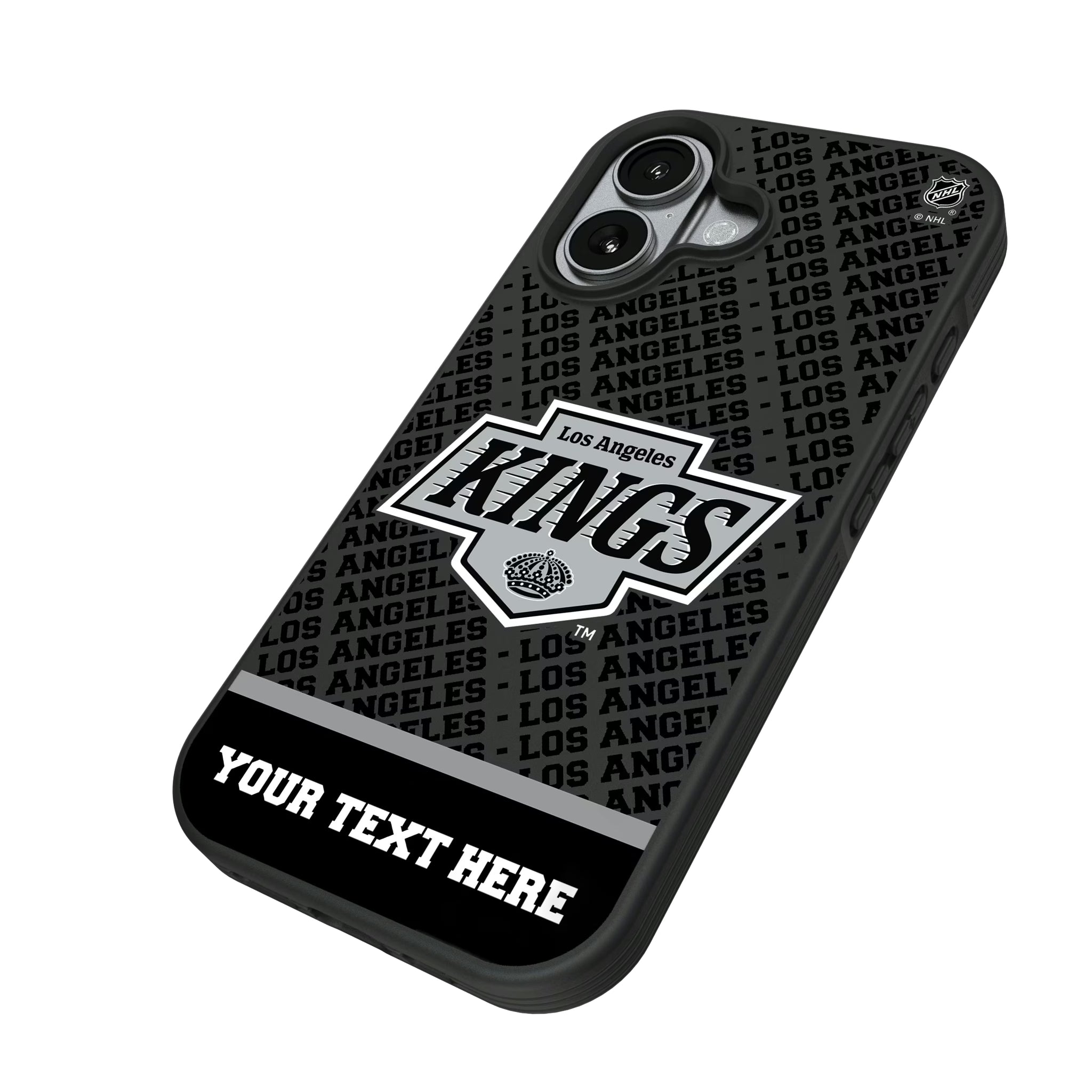 LA Kings Personalized EndZone Plus iPhone Bump Phone Case for Apple iPhone - Isometric View#Device_iPhone 17