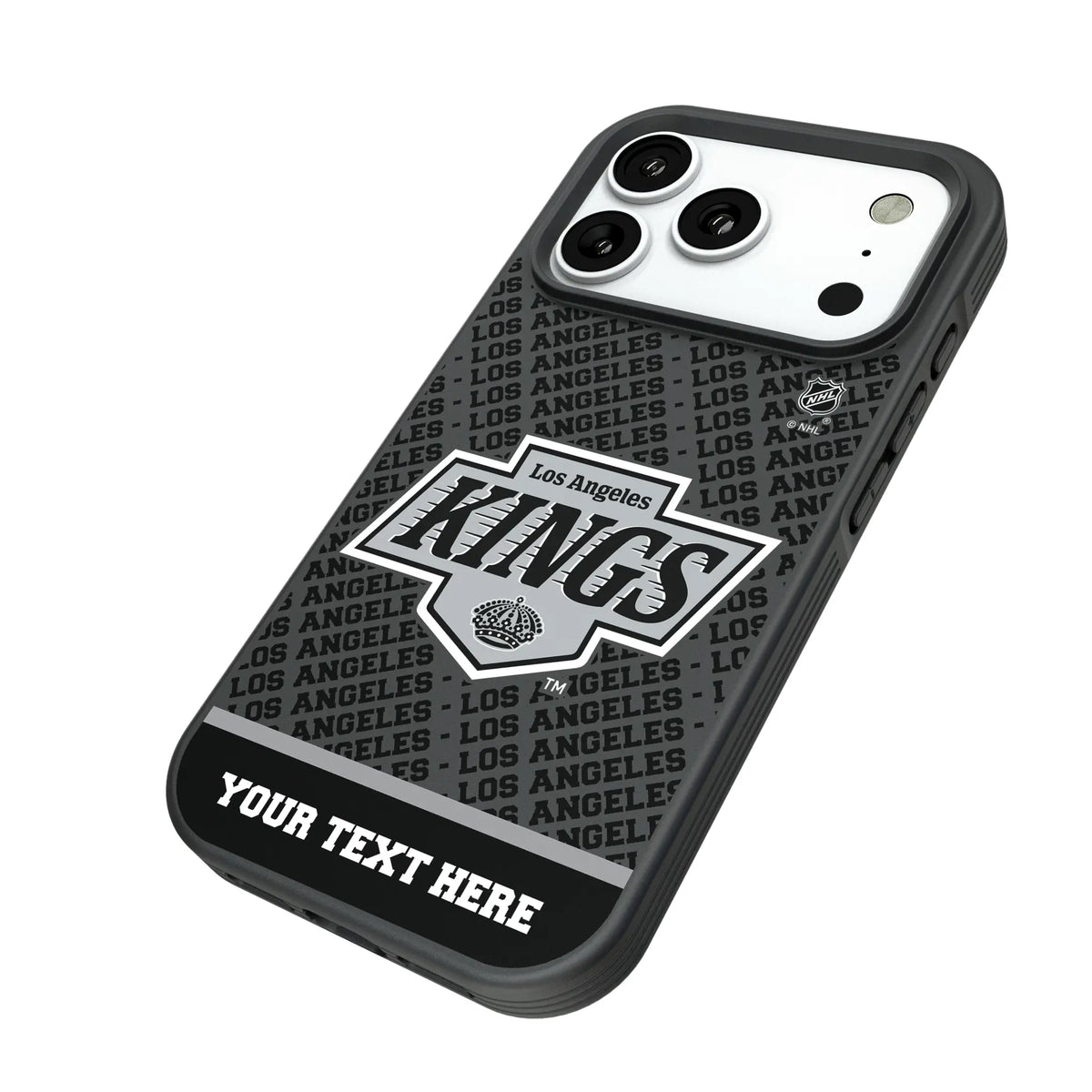 LA Kings Personalized EndZone Plus iPhone Bump Phone Case for Apple iPhone - Isometric View#Device_iPhone 18 Pro