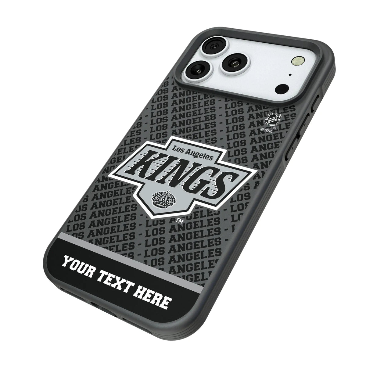 LA Kings Personalized EndZone Plus iPhone Bump Phone Case for Apple iPhone - Isometric View#Device_iPhone 18 Pro Max
