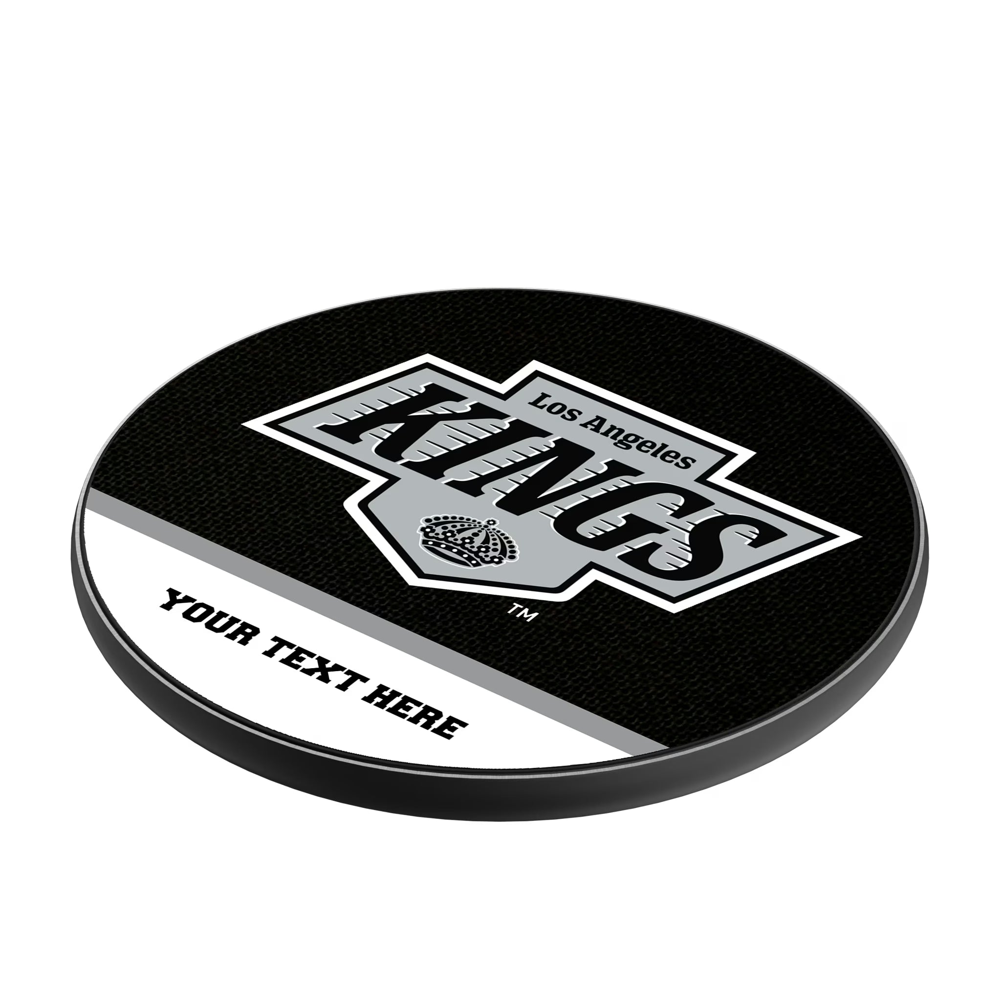 LA Kings Personalized Endzone Solid 15-Watt Wireless Charger - Isometric View