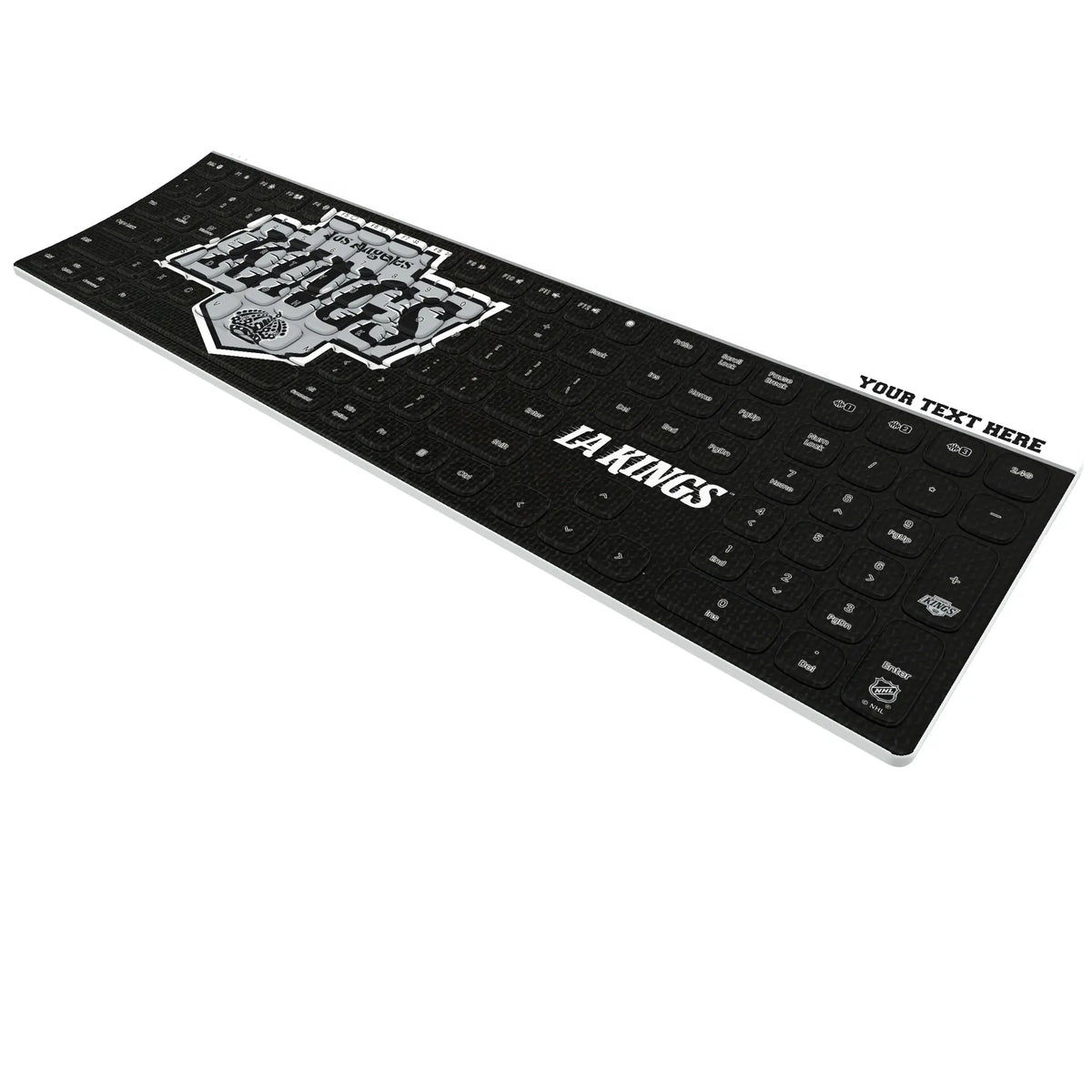 LA Kings Personalized Endzone Solid KKB605 Curved Wireless Keyboard - Isometric View