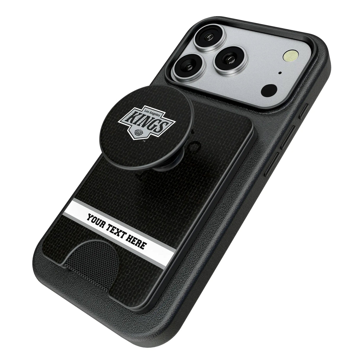 LA Kings Personalized Endzone Solid Popsockets Wallet Magnetic - Isometric View