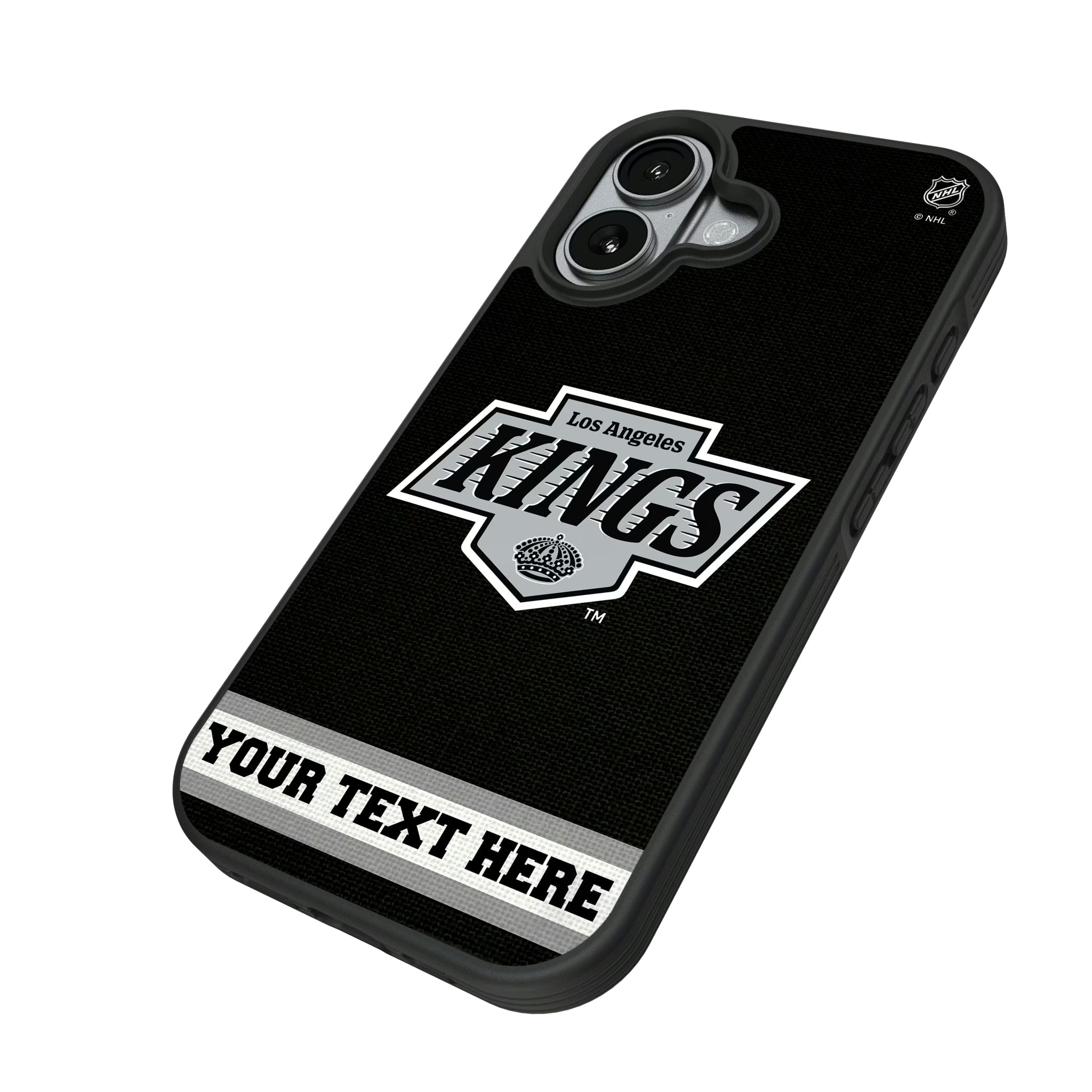 LA Kings Personalized Stripe iPhone Bump Phone Case for Apple iPhone - Isometric View#Device_iPhone 17