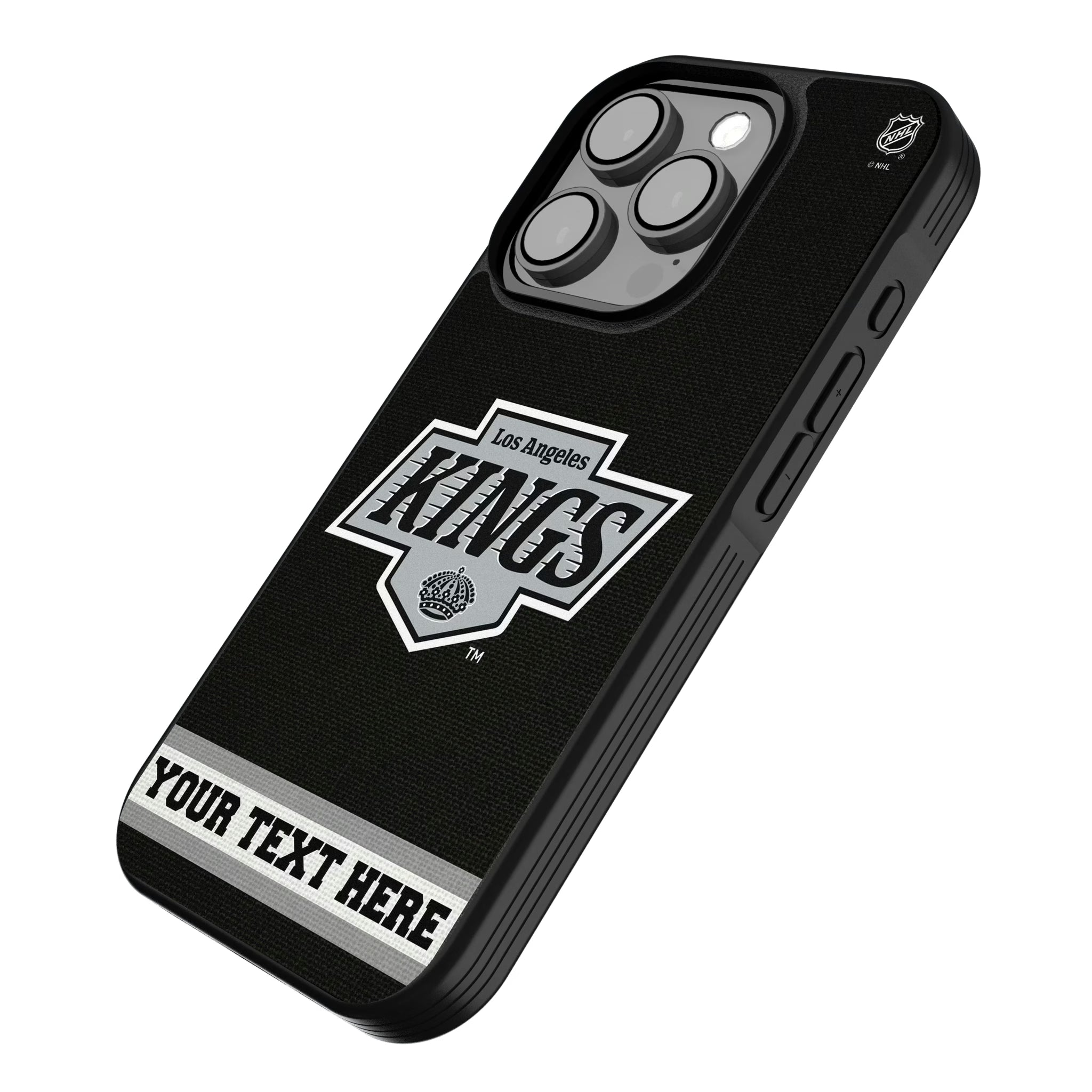 LA Kings Personalized Stripe iPhone Bump Phone Case for Apple iPhone - Isometric View