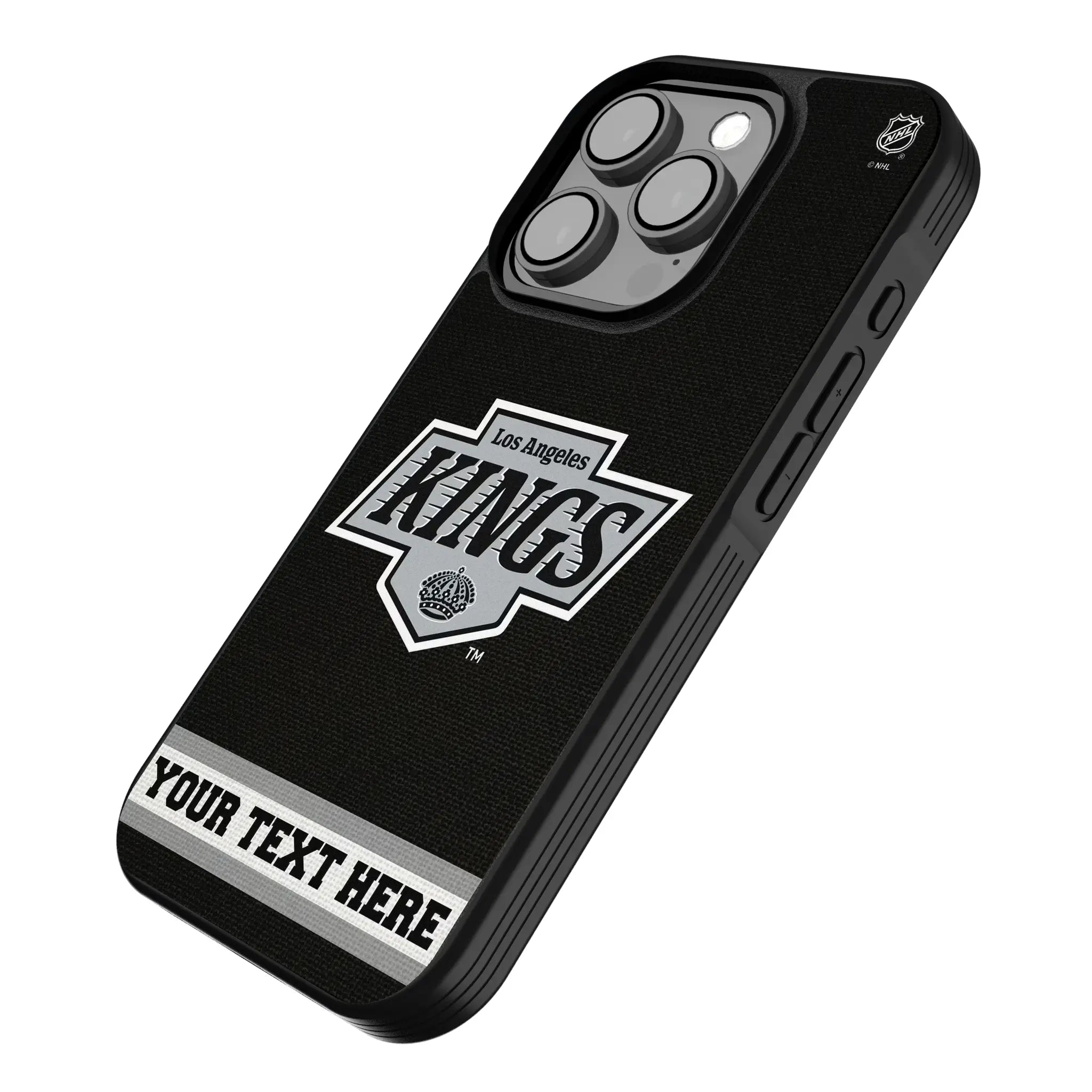 LA Kings Personalized Stripe iPhone Bump Phone Case for Apple iPhone - Isometric View