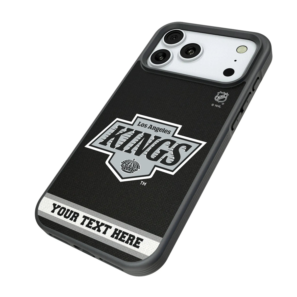 LA Kings Personalized Stripe iPhone Bump Phone Case for Apple iPhone - Isometric View#Device_iPhone 18 Pro Max