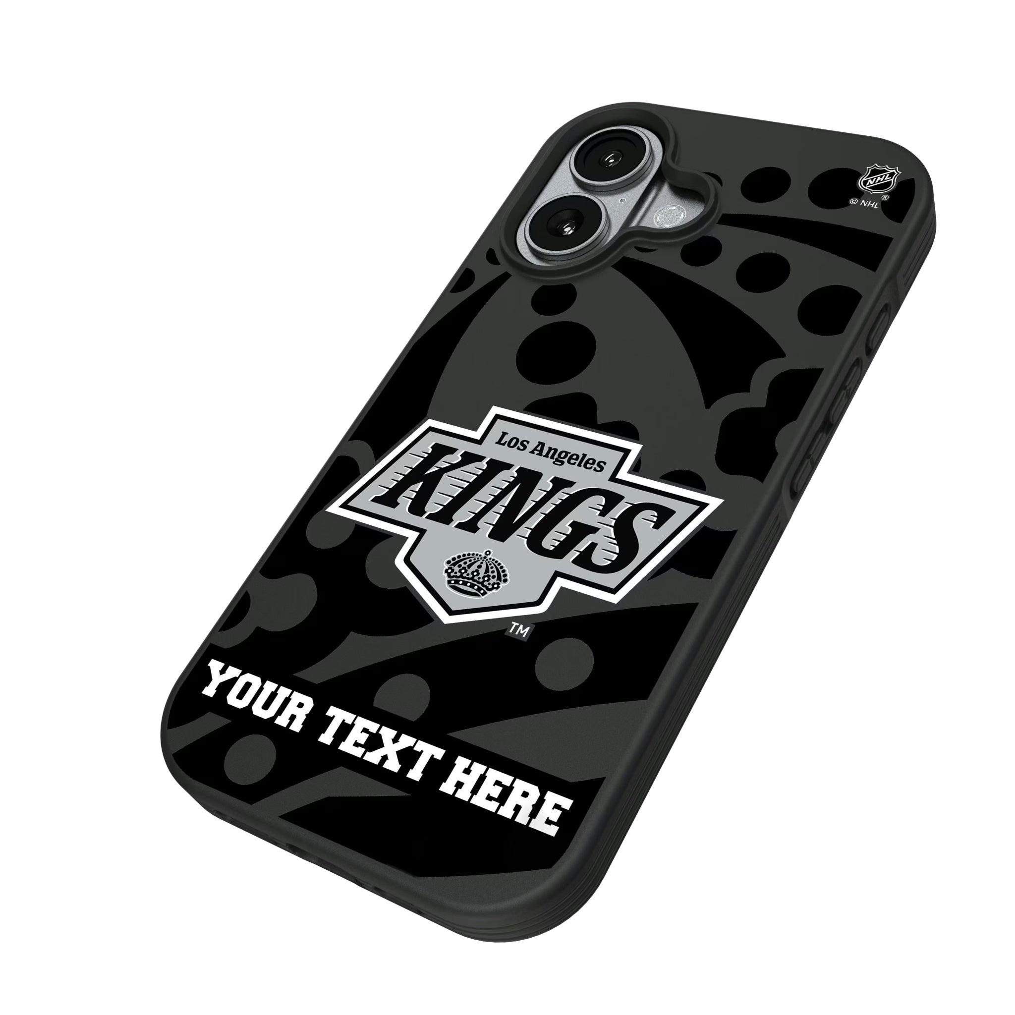 LA Kings Personalized Tilt iPhone Bump Phone Case for Apple iPhone - Isometric View#Device_iPhone 17