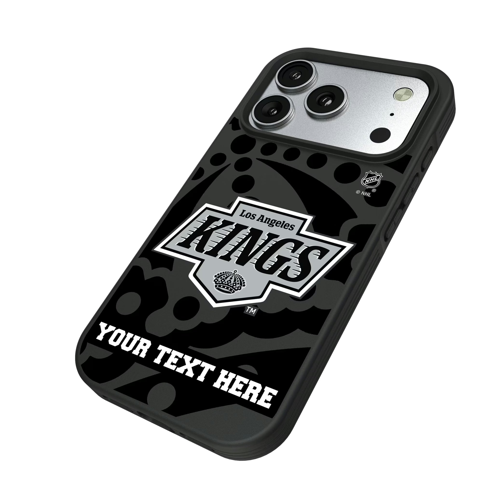 LA Kings Personalized Tilt iPhone Bump Phone Case for Apple iPhone - Isometric View#Device_iPhone 17 Pro
