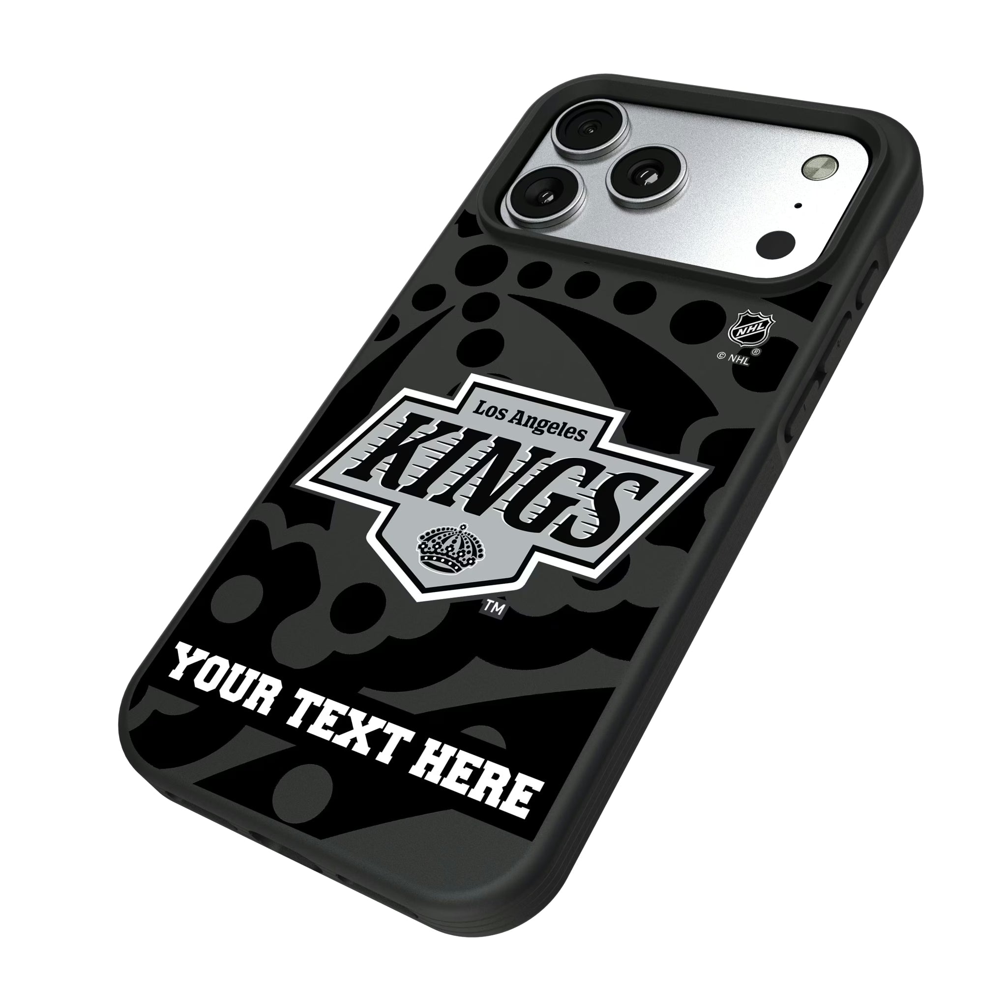 LA Kings Personalized Tilt iPhone Bump Phone Case for Apple iPhone - Isometric View#Device_iPhone 17 Pro Max