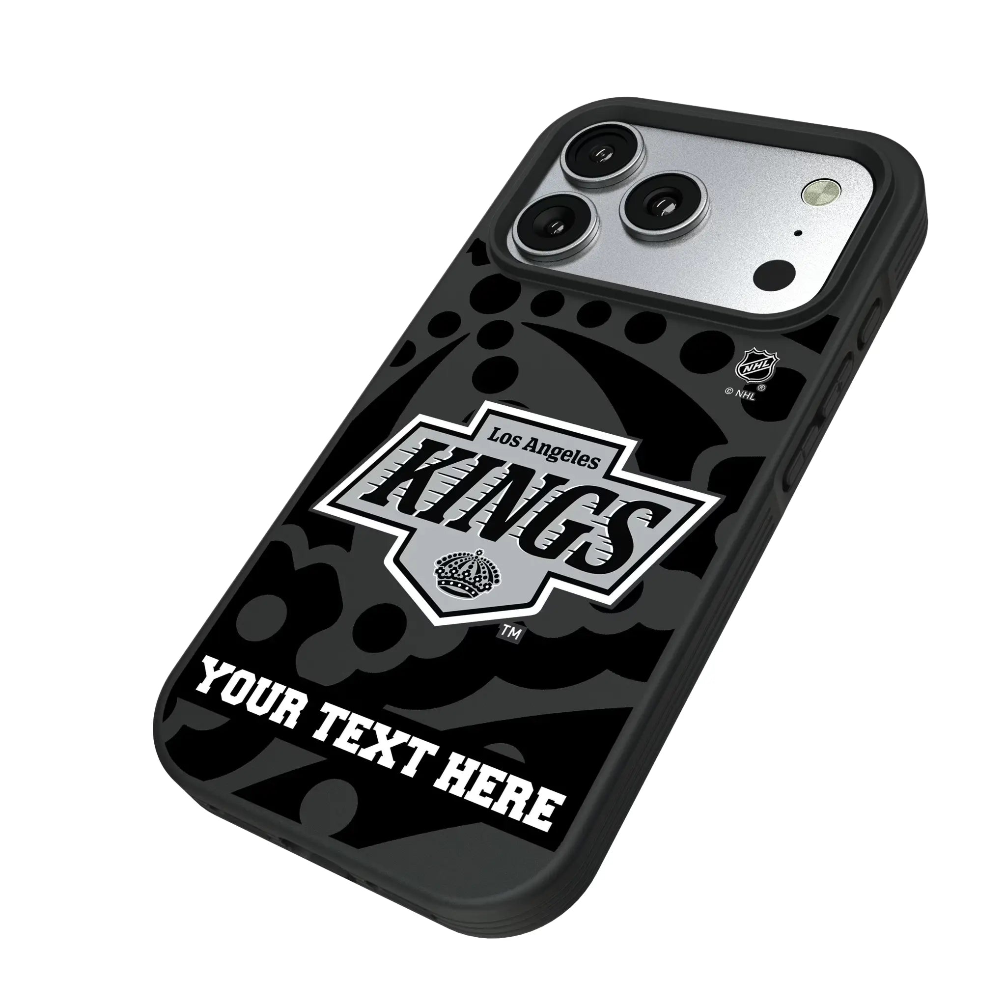LA Kings Personalized Tilt iPhone Bump Phone Case for Apple iPhone - Isometric View#Device_iPhone 17 Pro