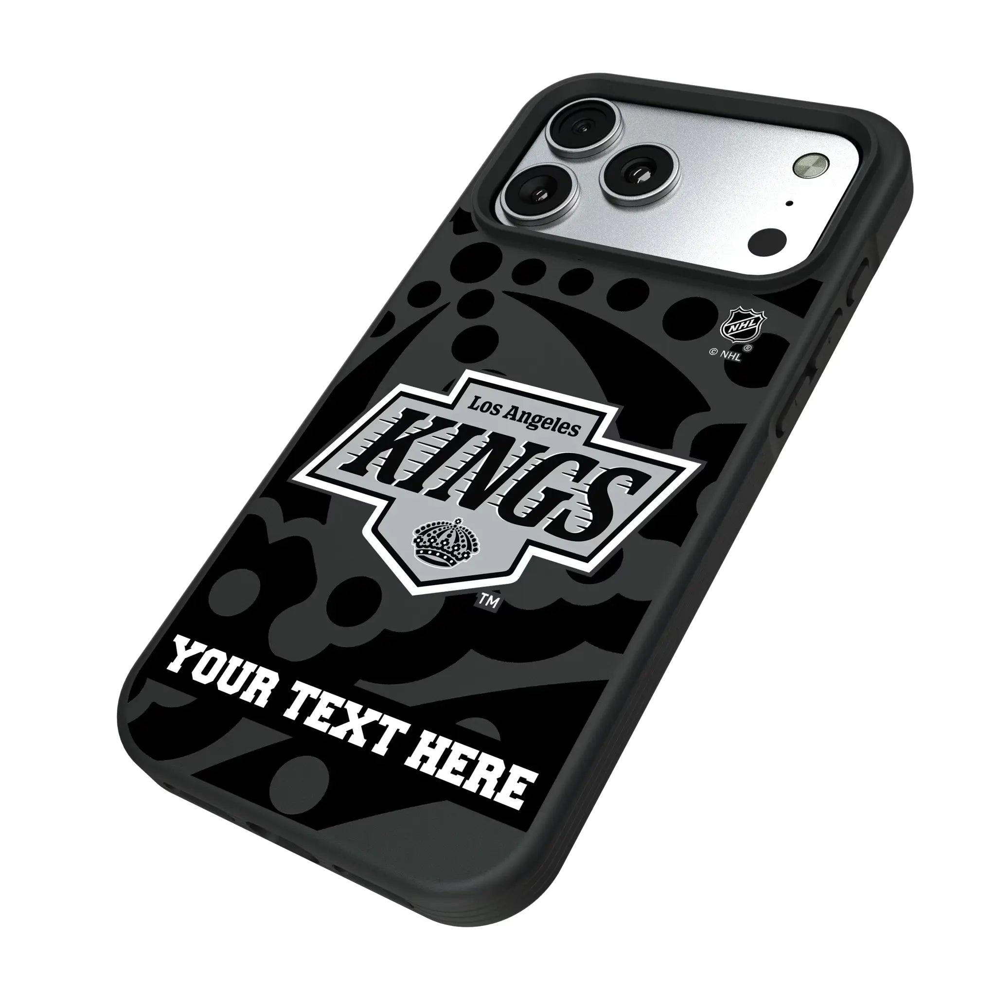 LA Kings Personalized Tilt iPhone Bump Phone Case for Apple iPhone - Isometric View#Device_iPhone 17 Pro Max