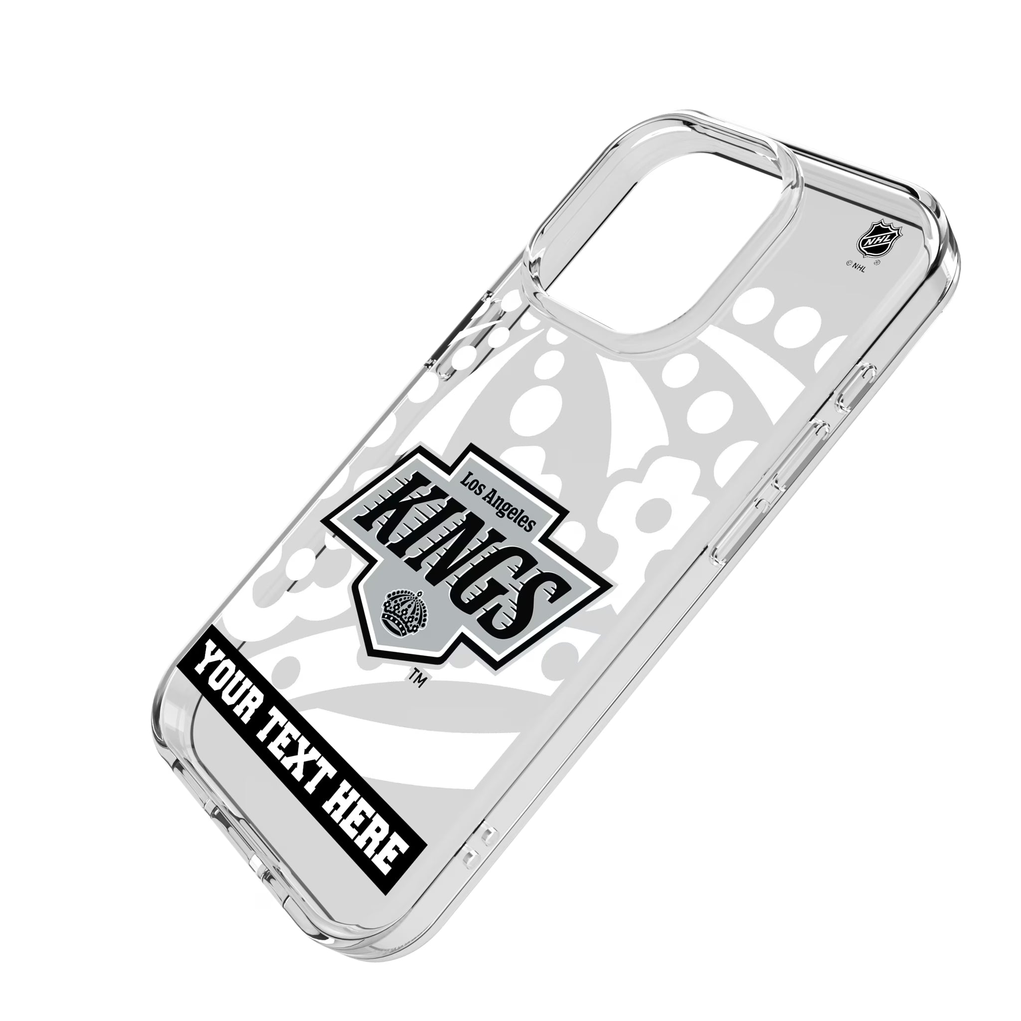 LA Kings Personalized Tilt iPhone Clear Phone Case for Apple iPhone - Isometric View