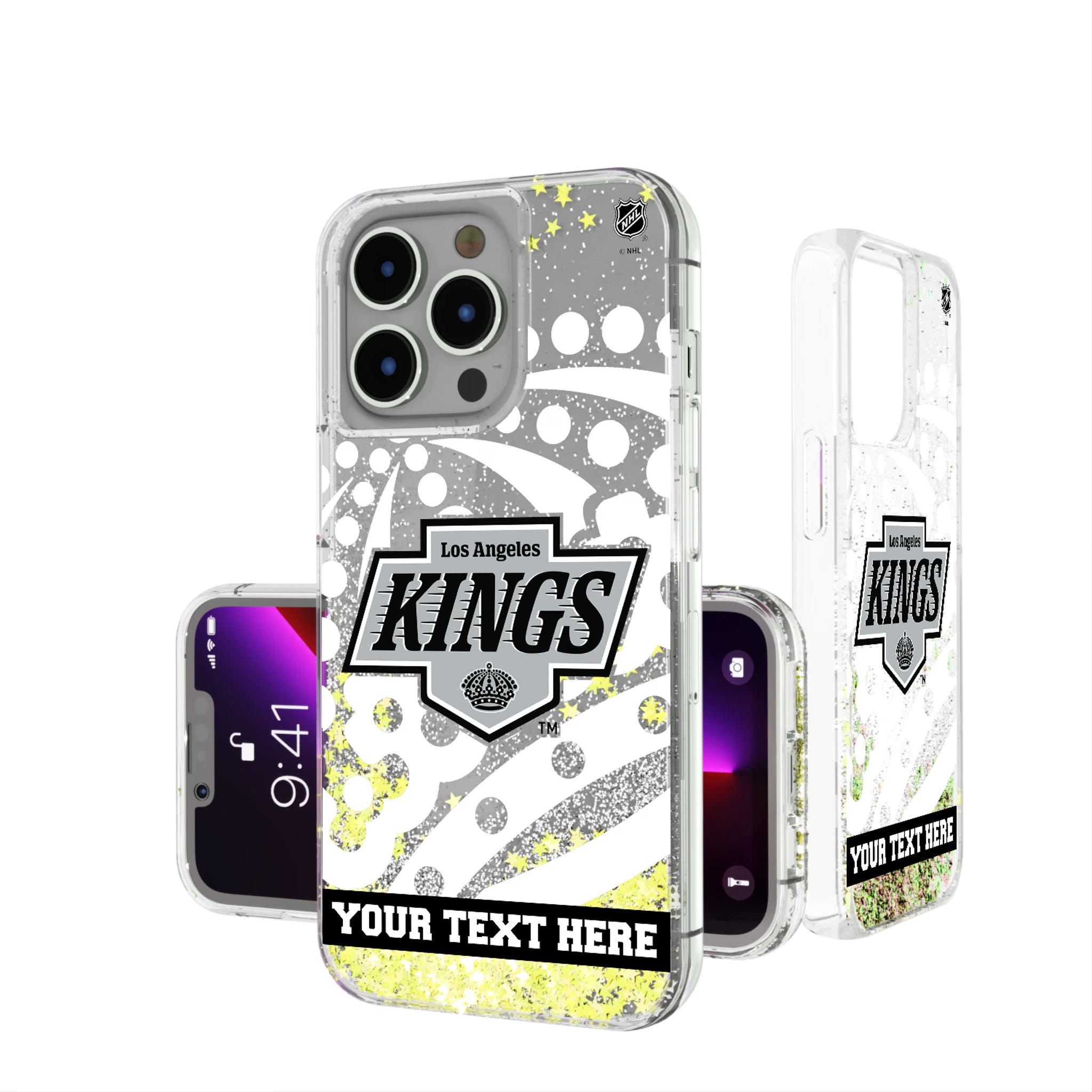 LA Kings Personalized Tilt iPhone Glitter Phone Case for Apple iPhone