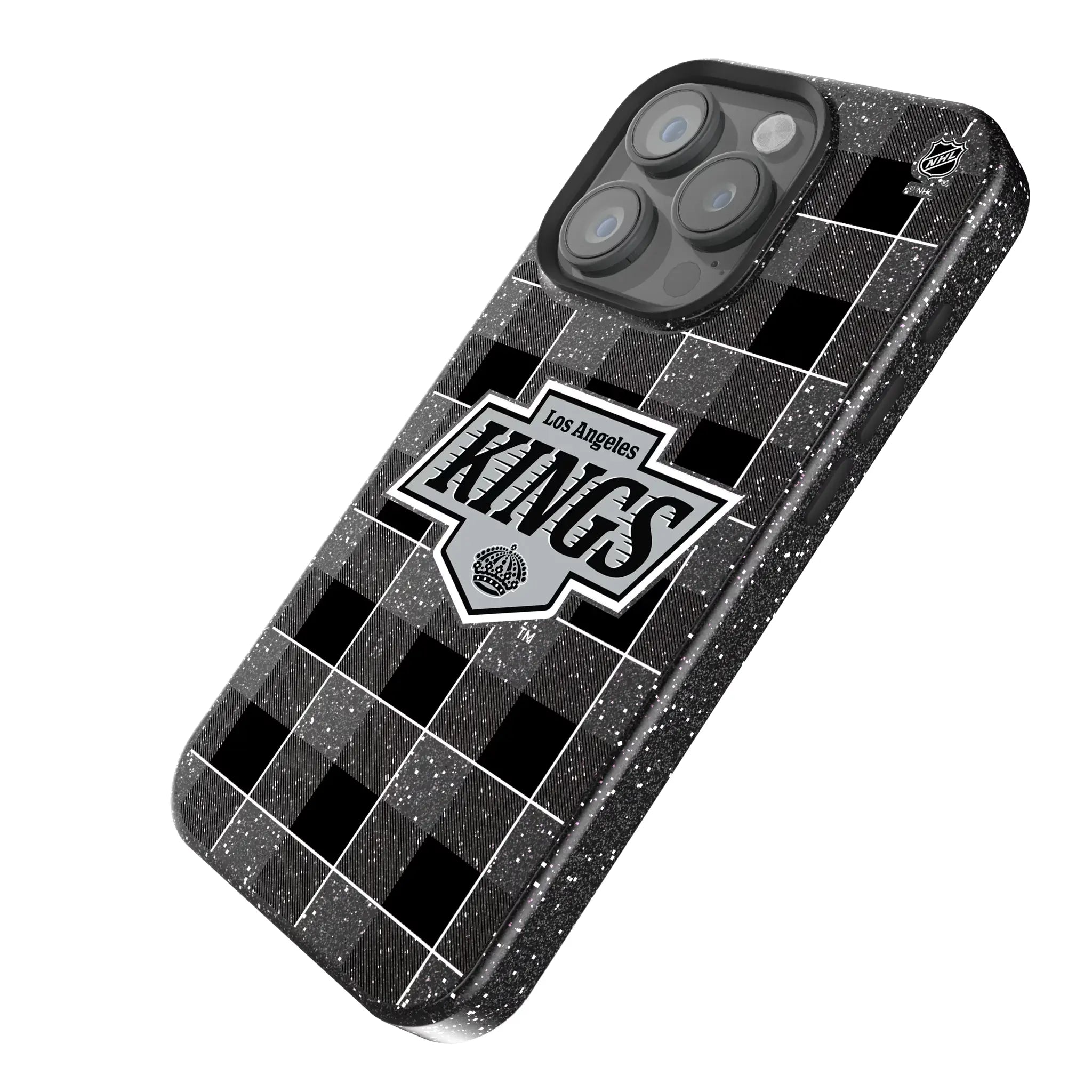 LA Kings Plaid iPhone Bling Phone Case for Apple iPhone - Isometric View