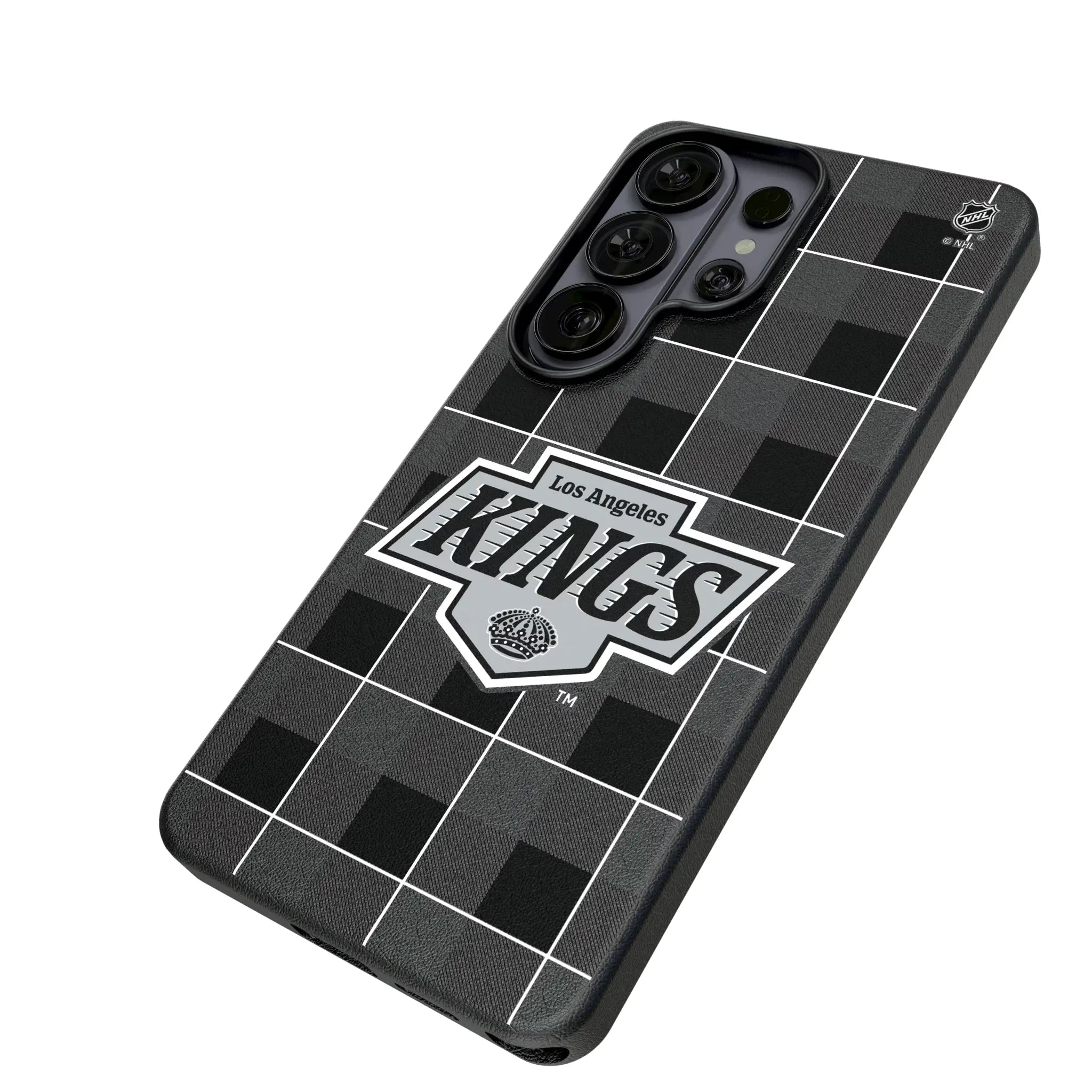 LA Kings Plaid Galaxy MagSafe Compatible Phone Case for Samsung Galaxy - Isometric View#Device_Galaxy S26 Ultra