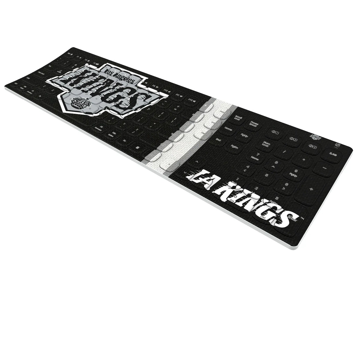 LA Kings Stripe KKB605 Curved Wireless Keyboard - Isometric View