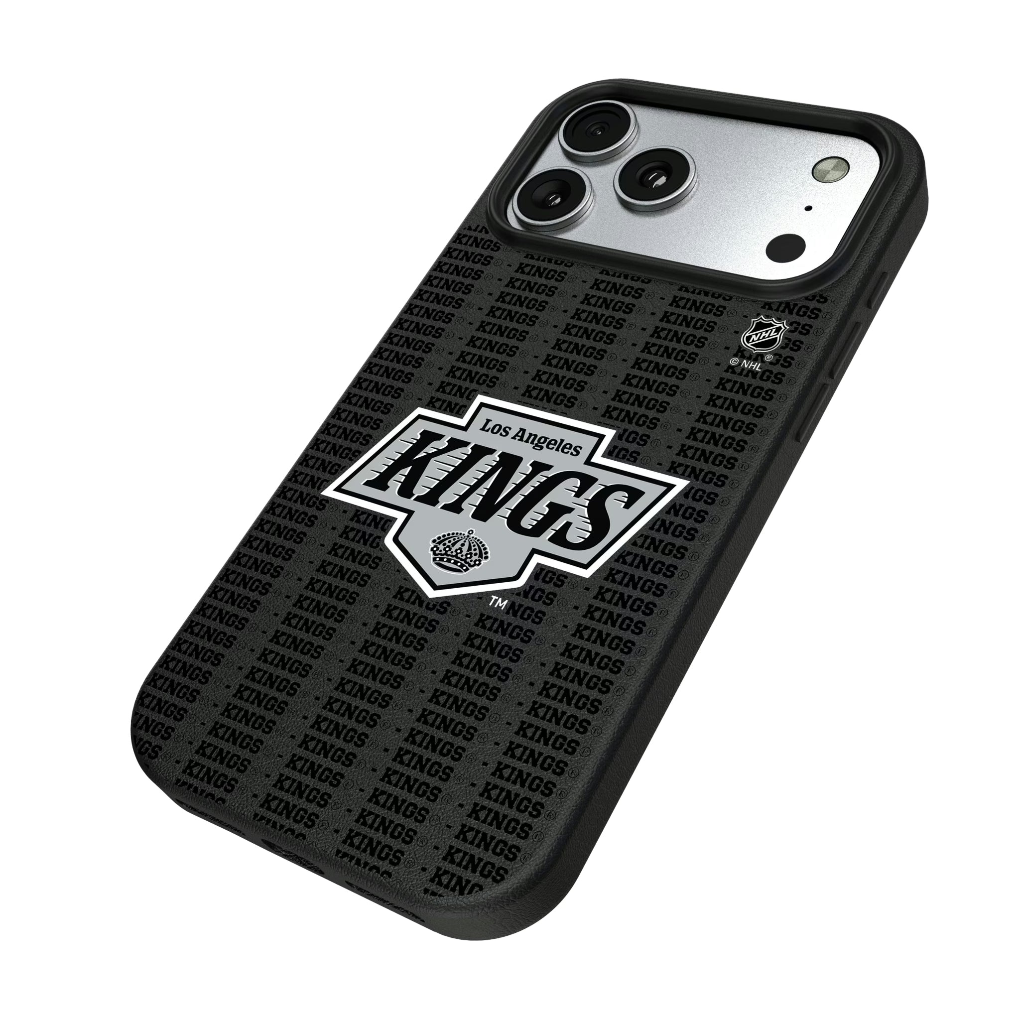 LA Kings Text Backdrop iPhone MagSafe Compatible Phone Case for Apple iPhone - Isometric View#Device_iPhone 17 Pro Max