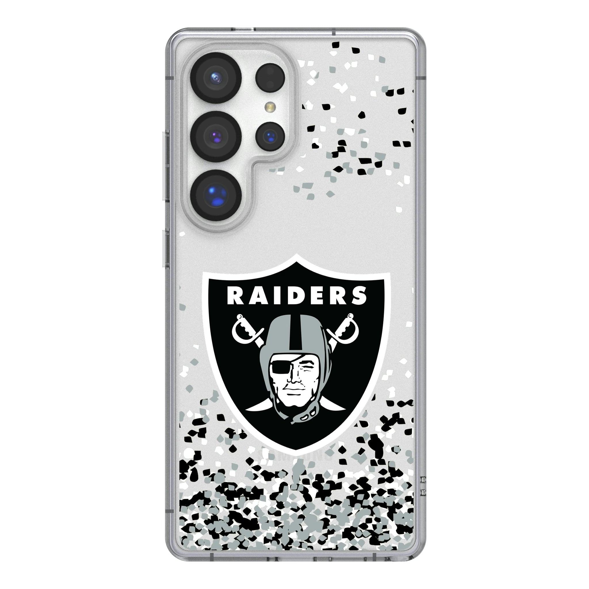 Las Vegas Raiders Confetti Galaxy Clear Phone Case for Samsung Galaxy
