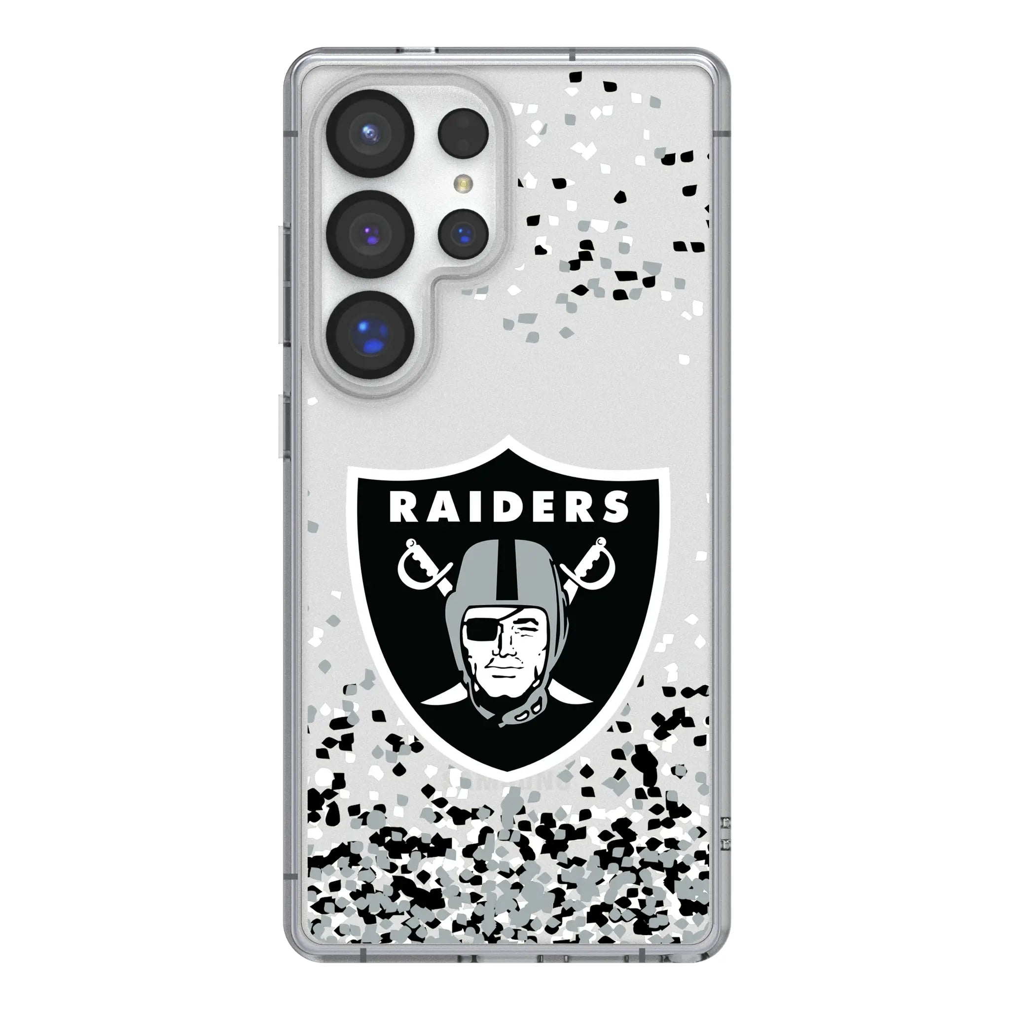 Las Vegas Raiders Confetti Galaxy Clear Phone Case for Samsung Galaxy#Device_Galaxy S25 Ultra
