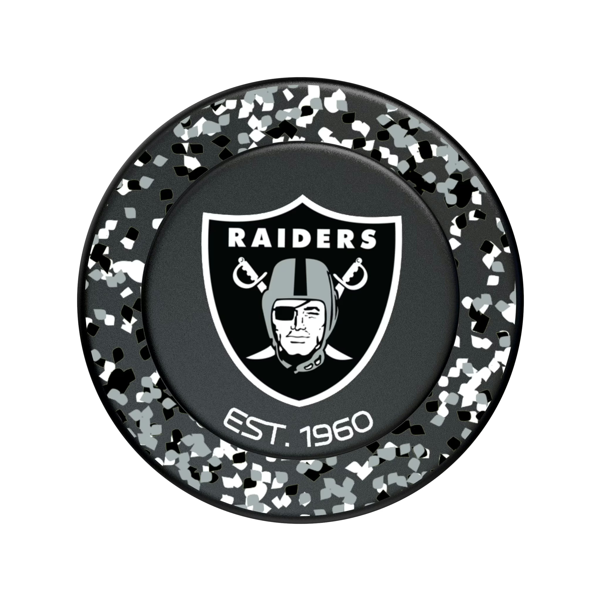 Las Vegas Raiders Confetti Popsockets Round Magnetic