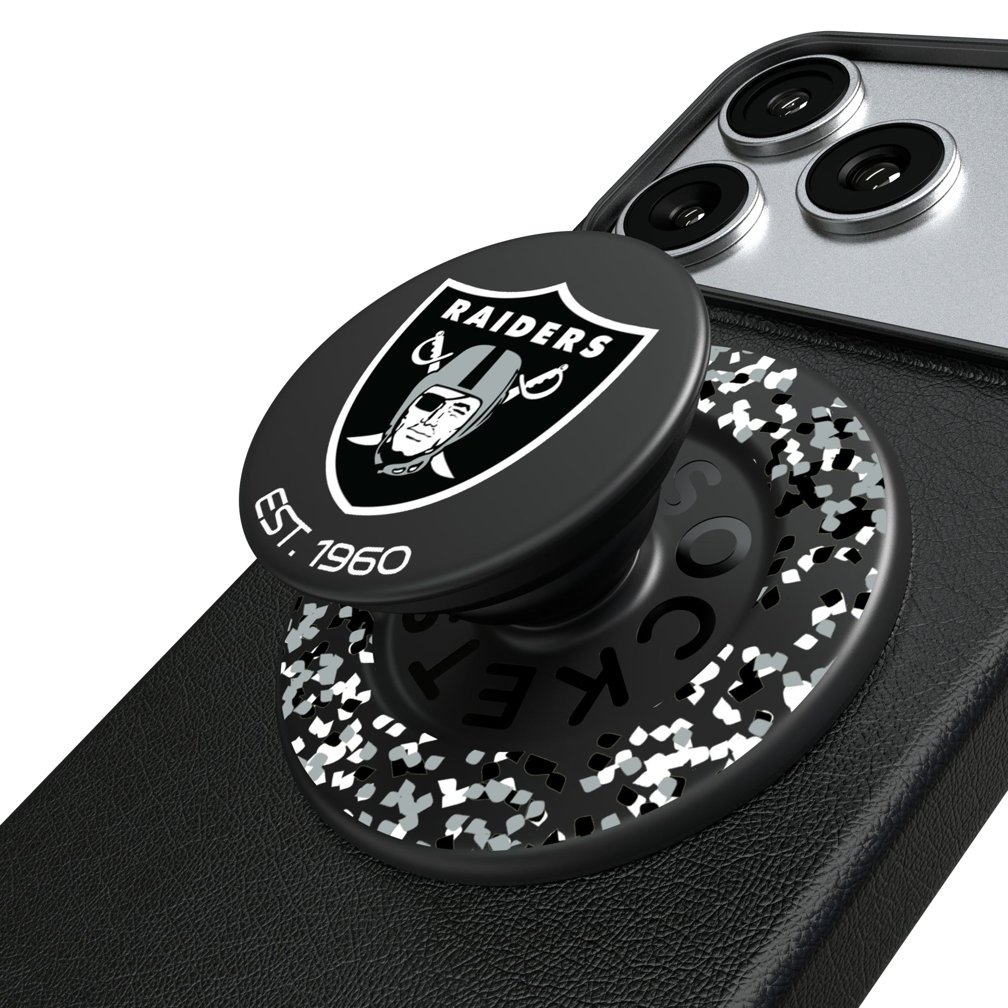 Las Vegas Raiders Confetti Popsockets Round Magnetic