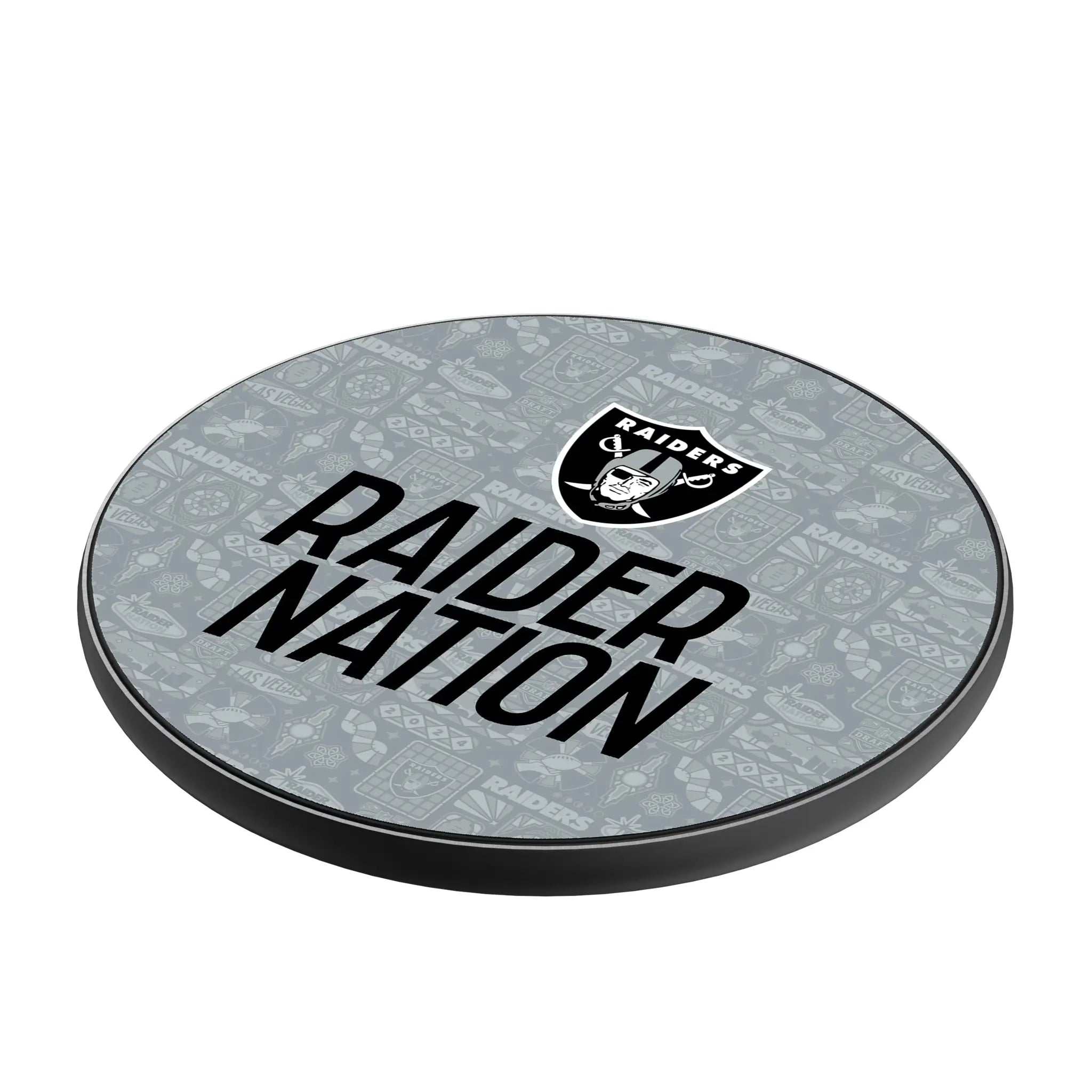 Las Vegas Raiders Deco 15-Watt Wireless Charger - Isometric View