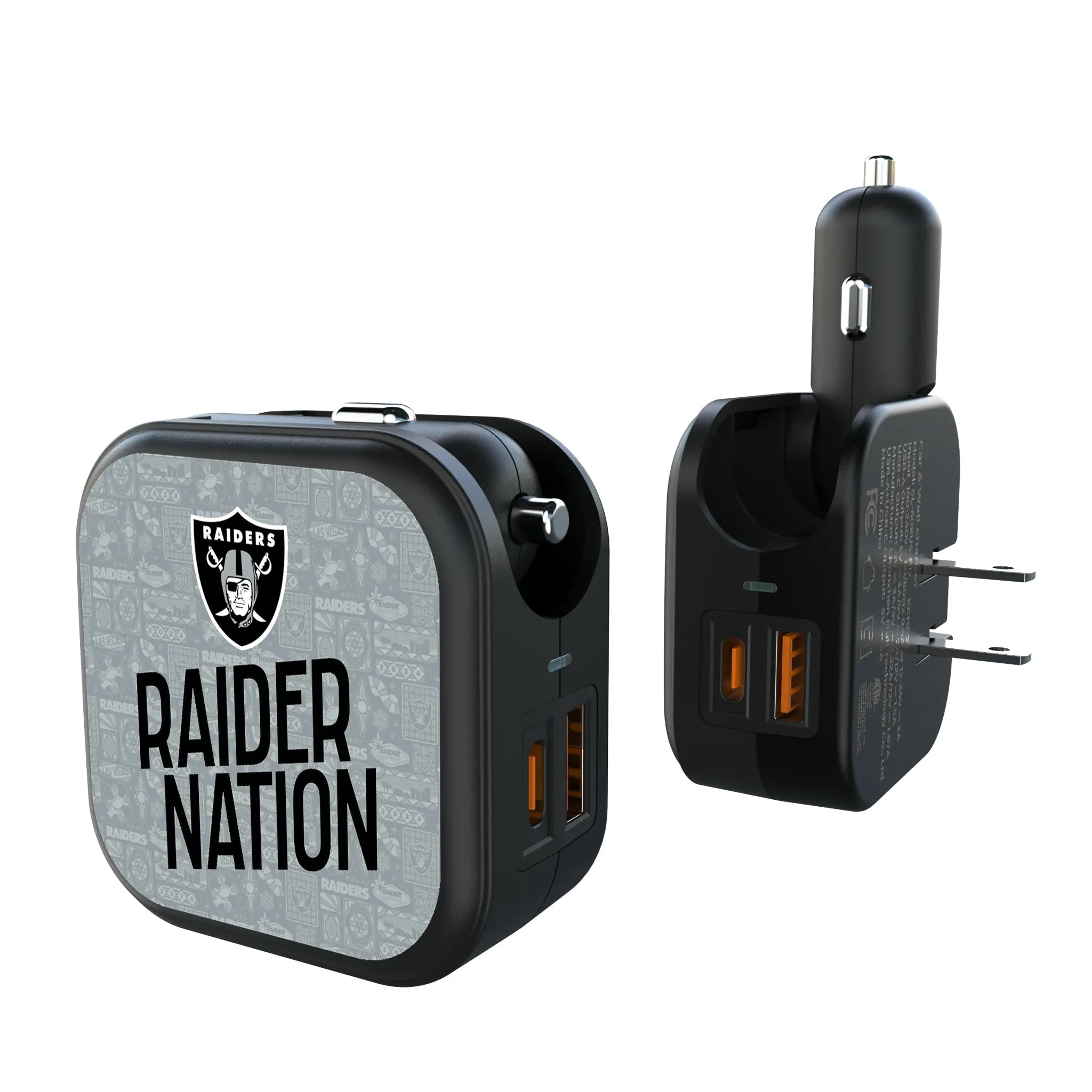 Las Vegas Raiders Deco 2 in 1 USB A/C Charger
