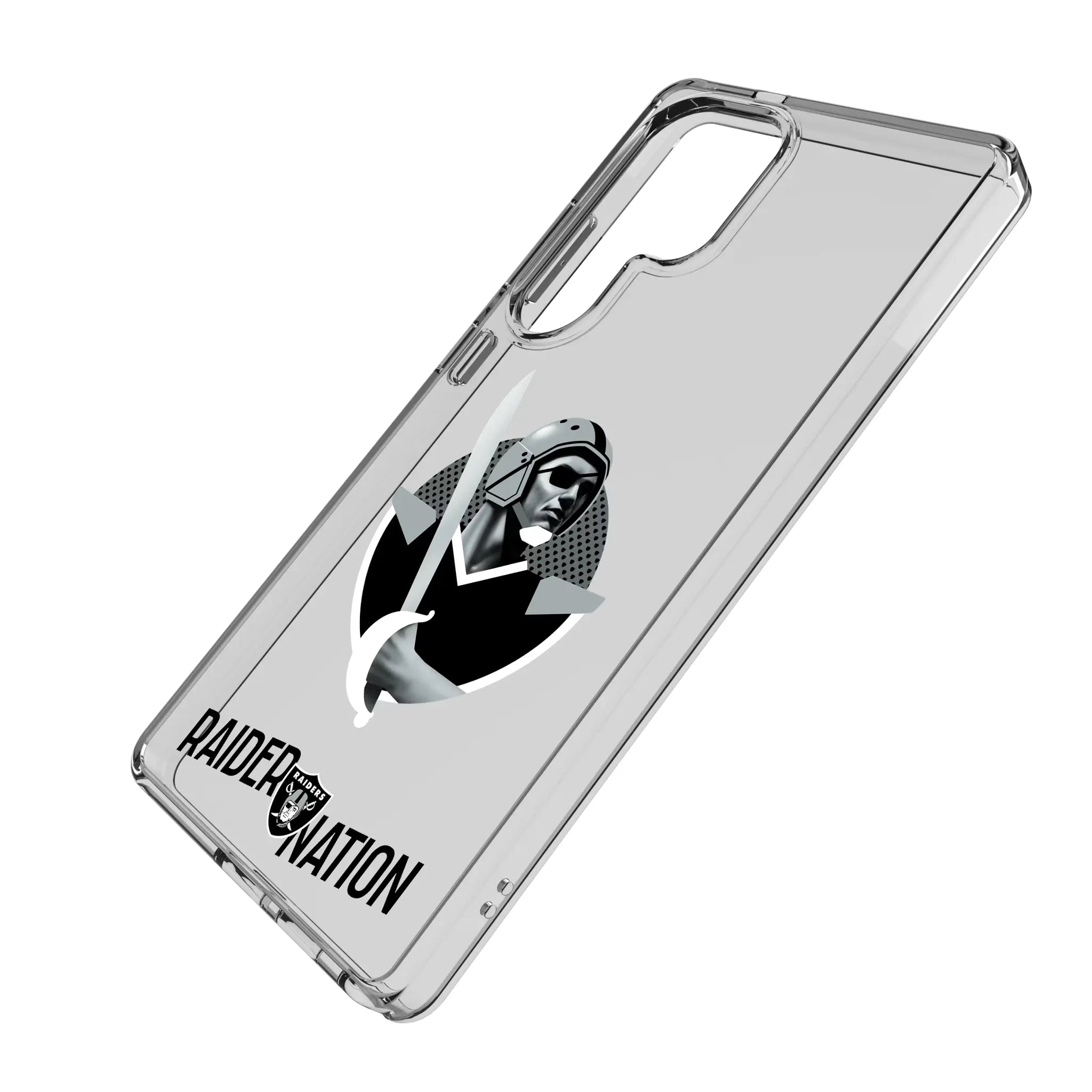 Las Vegas Raiders Deco Galaxy Clear Phone Case for Samsung Galaxy - Isometric View#Device_Galaxy S25 Ultra