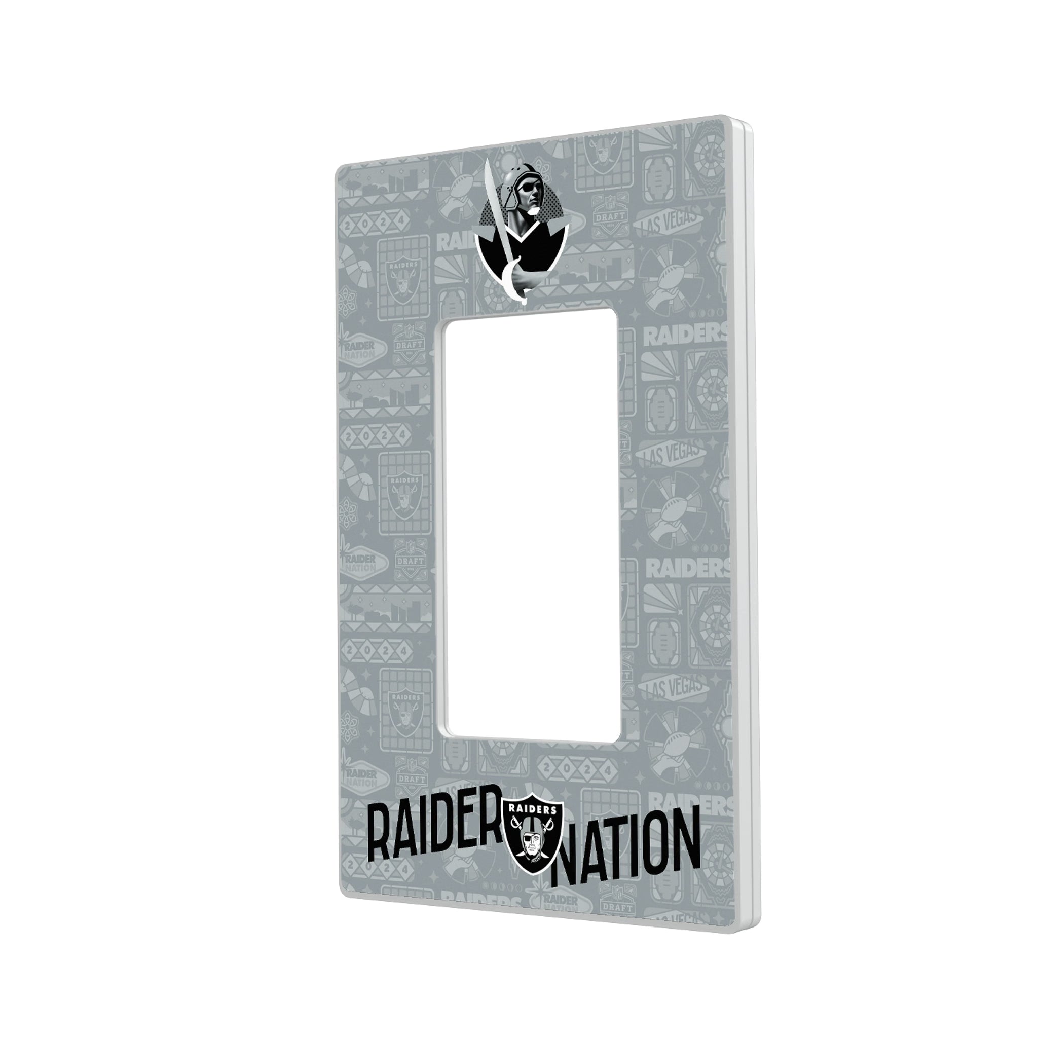 Las Vegas Raiders Deco Hidden-Screw Light Switch Plate#Style_Single Rocker