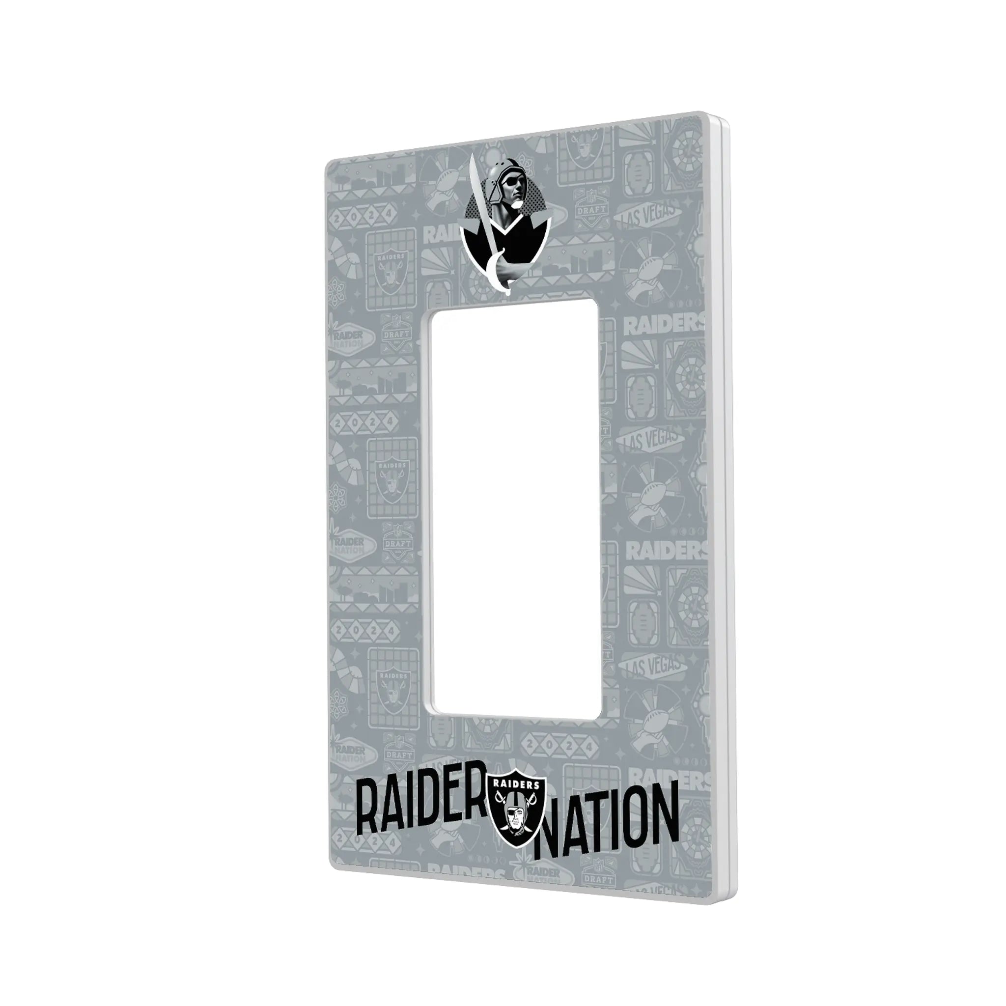 Las Vegas Raiders Deco Hidden-Screw Light Switch Plate#Style_Single Rocker