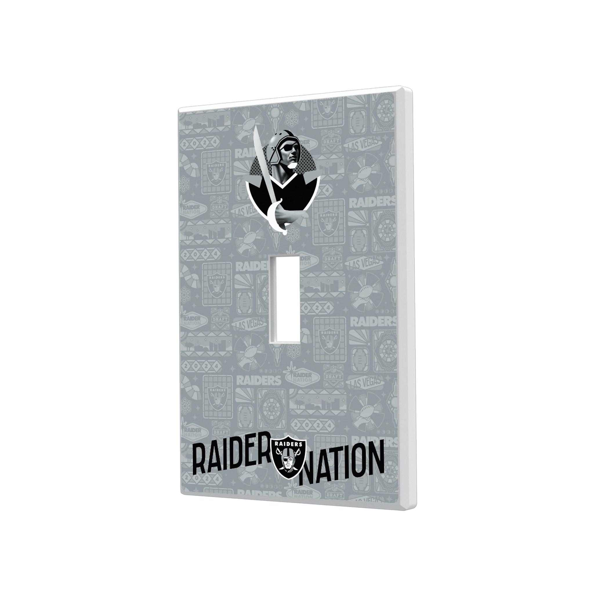 Las Vegas Raiders Deco Hidden-Screw Light Switch Plate#Style_Single Toggle