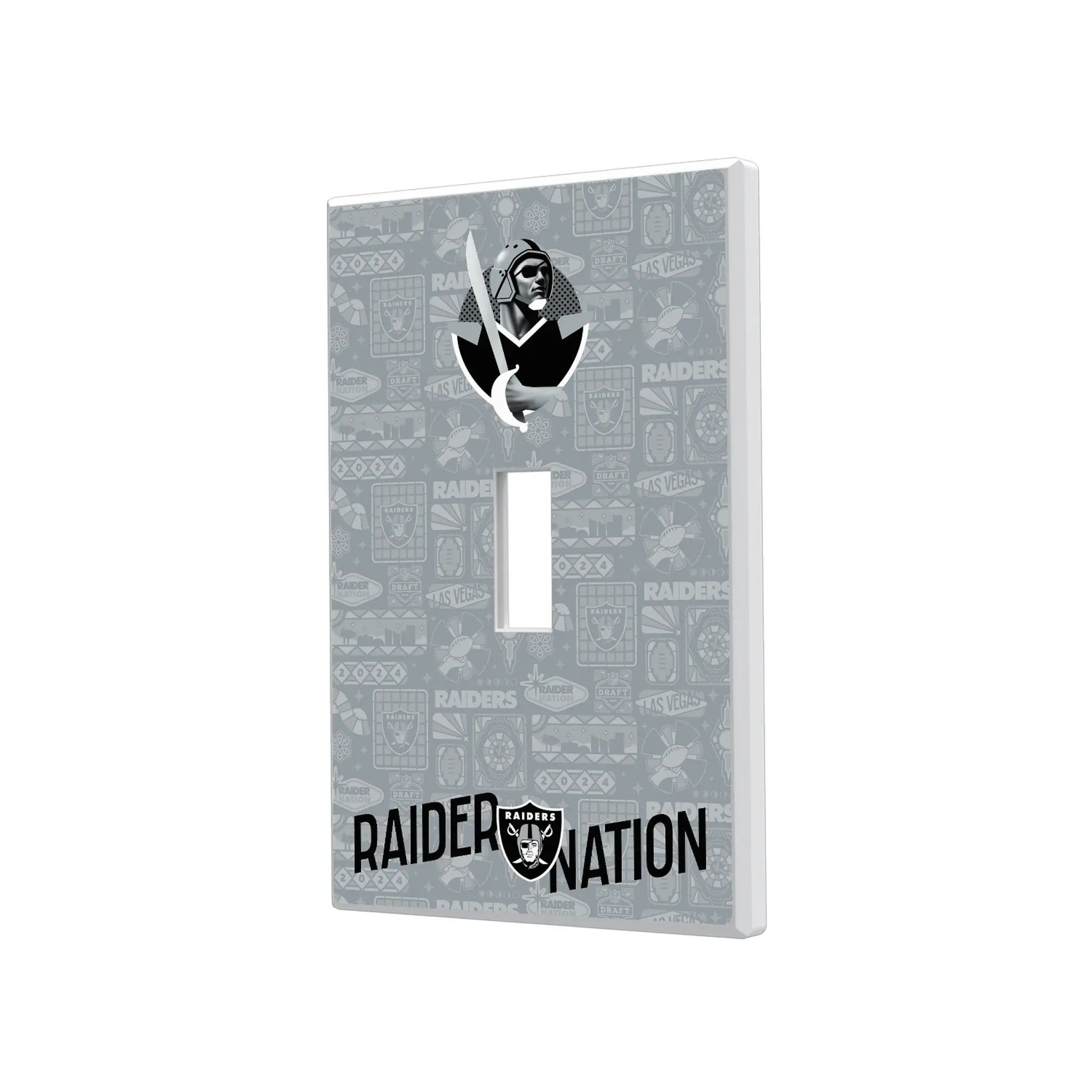 Las Vegas Raiders Deco Hidden-Screw Light Switch Plate#Style_Single Toggle