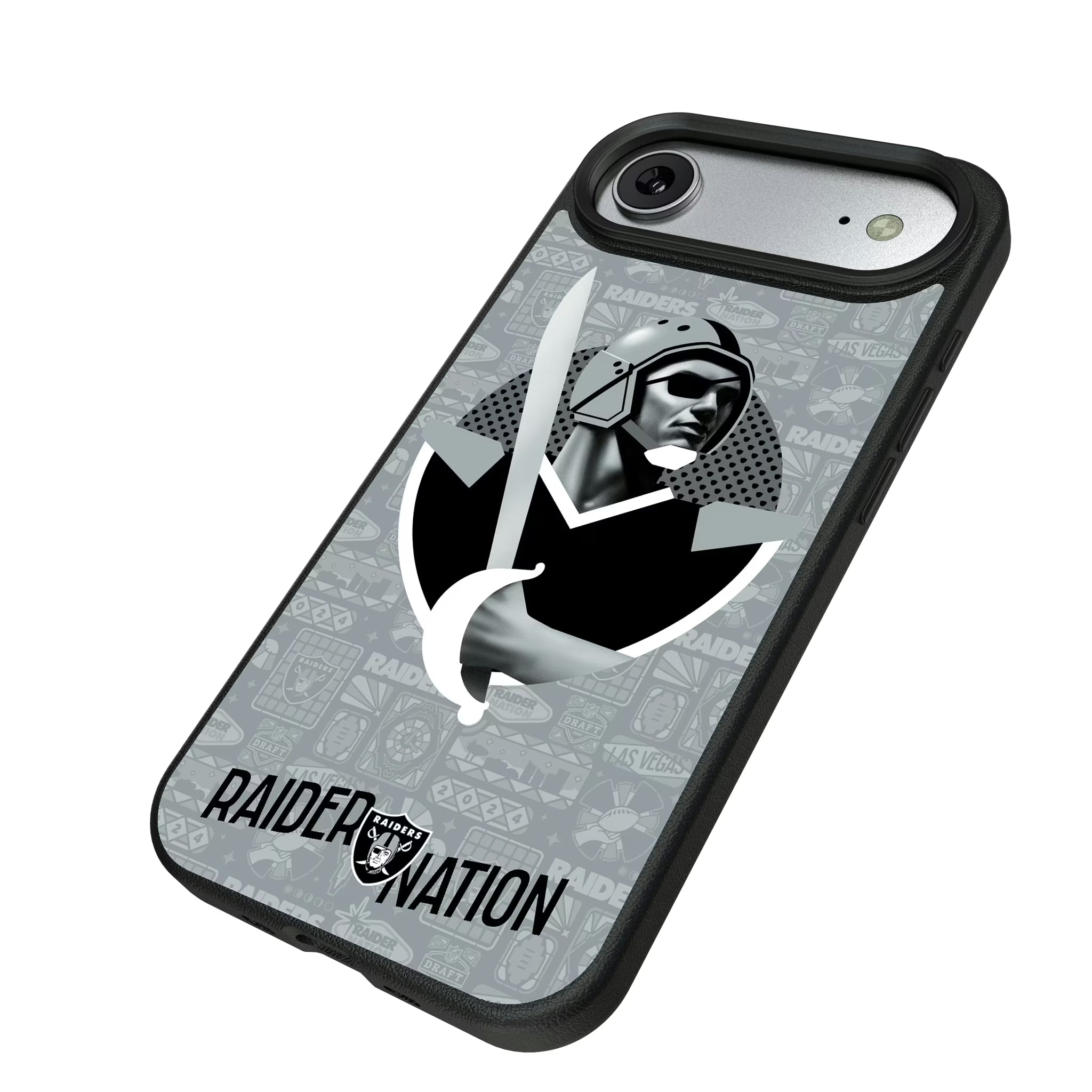 Las Vegas Raiders Deco iPhone MagSafe Compatible Phone Case for Apple iPhone - Isometric View#Device_iPhone Air