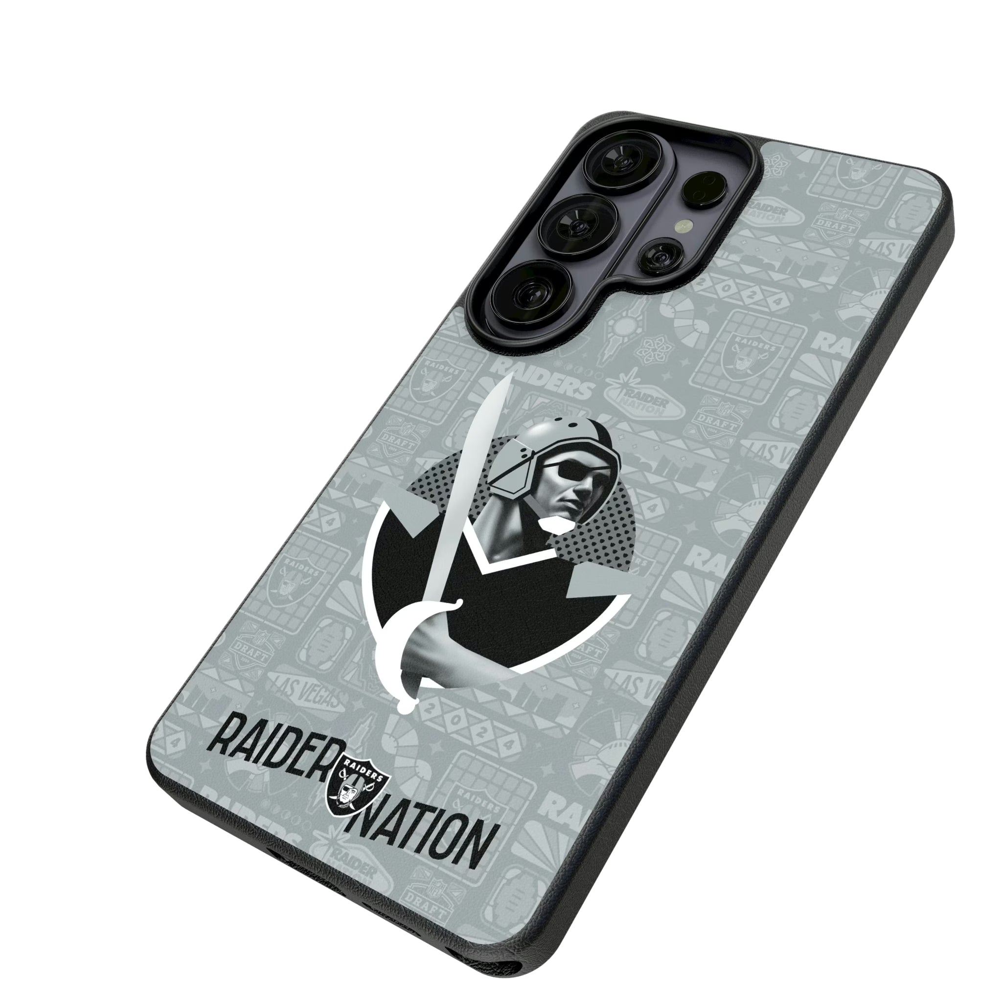 Las Vegas Raiders Deco Galaxy MagSafe Compatible Phone Case for Samsung Galaxy - Isometric View