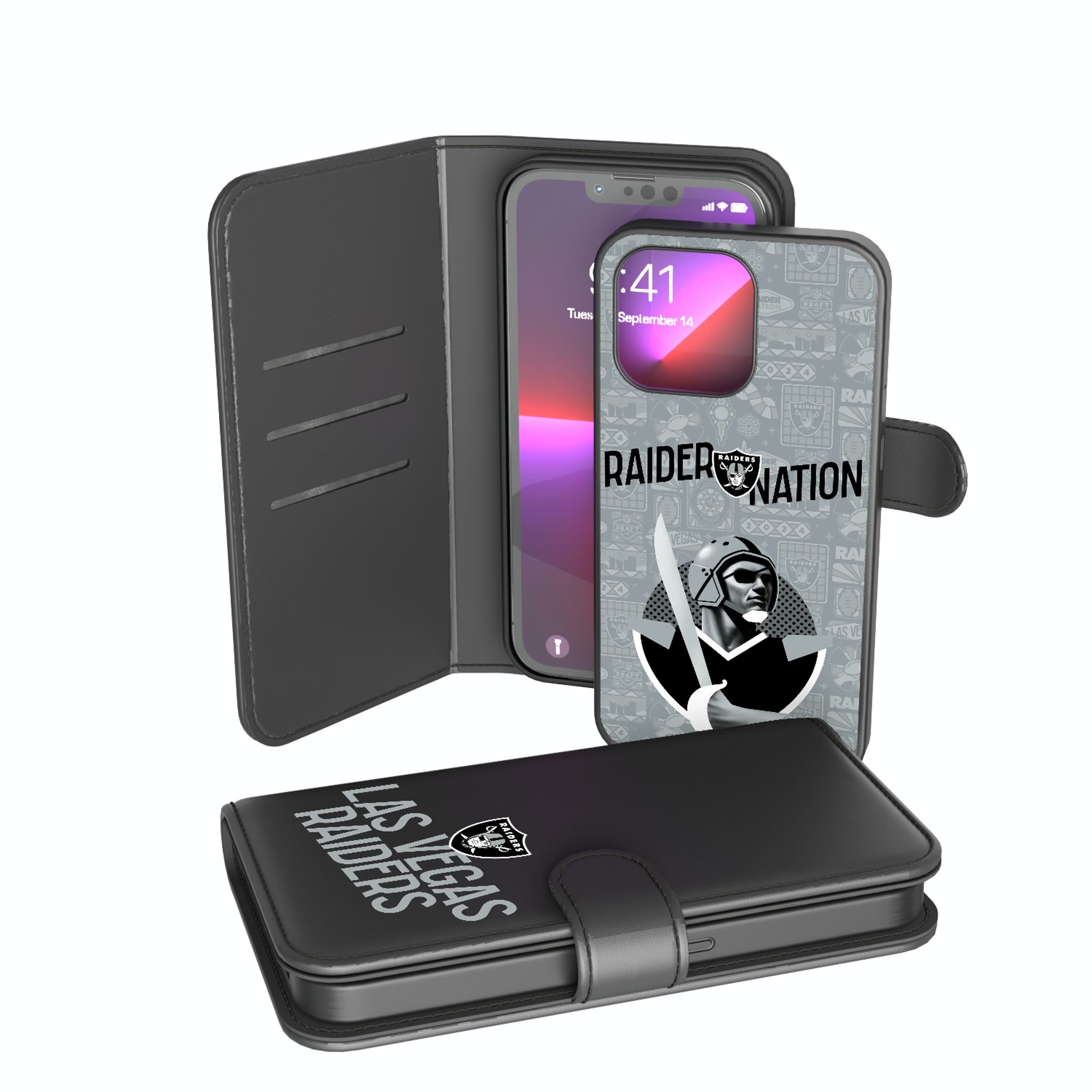 Las Vegas Raiders Deco iPhone Wallet Phone Case for Apple iPhone