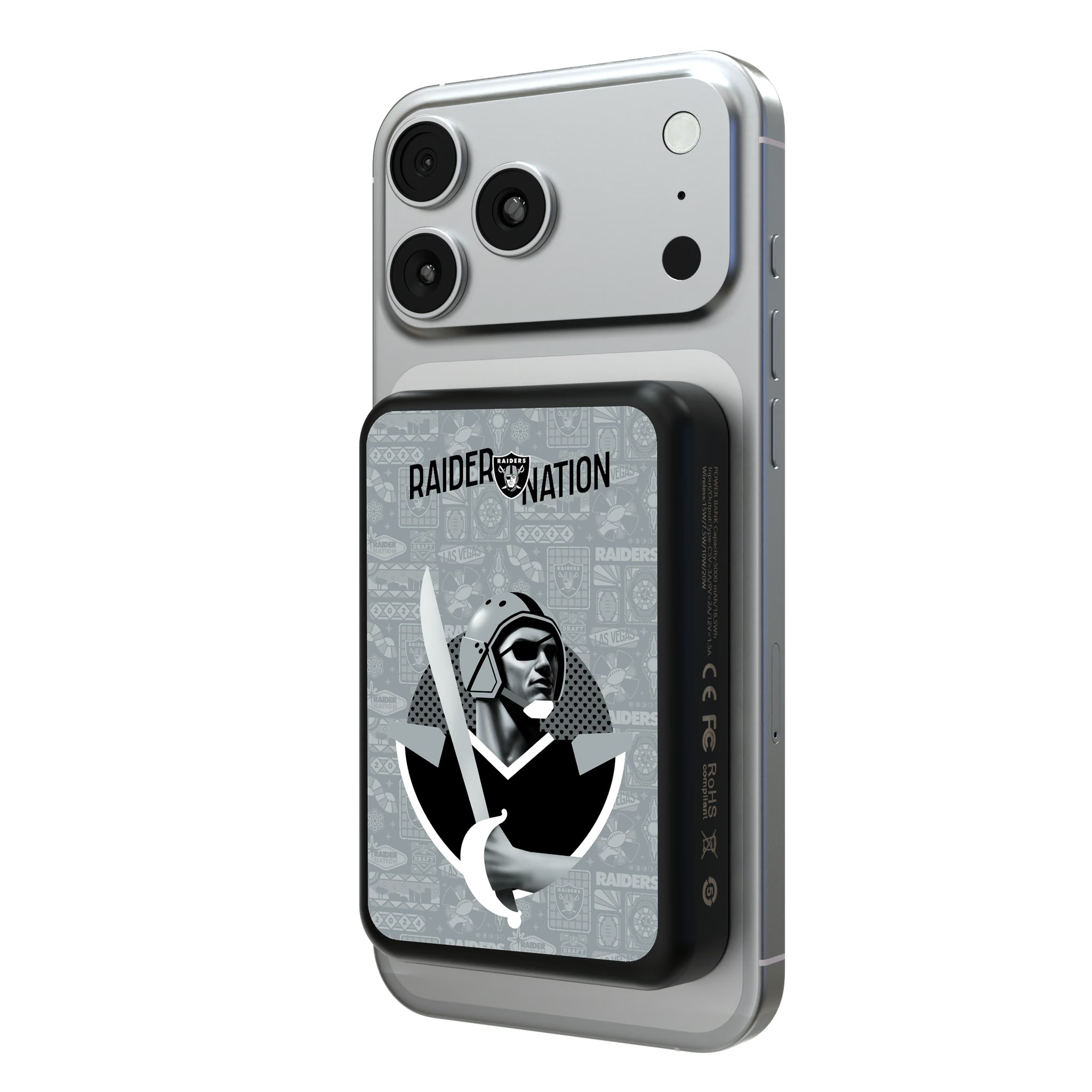 Las Vegas Raiders Deco Wireless Mag Power Bank