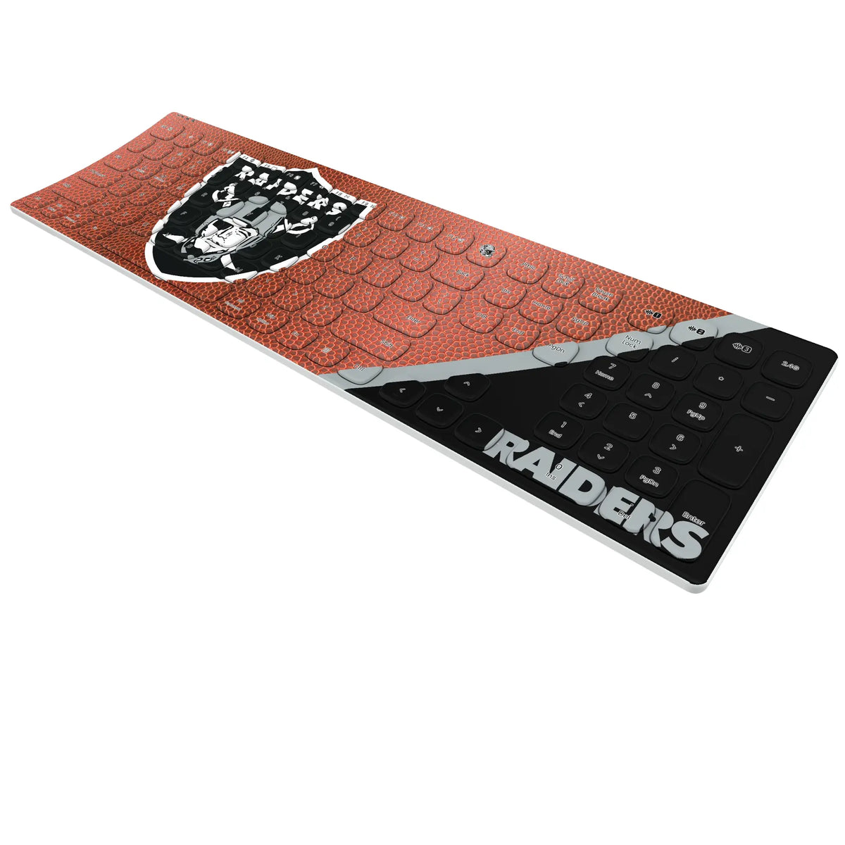 Las Vegas Raiders Football KKB605 Curved Wireless Keyboard - Isometric View